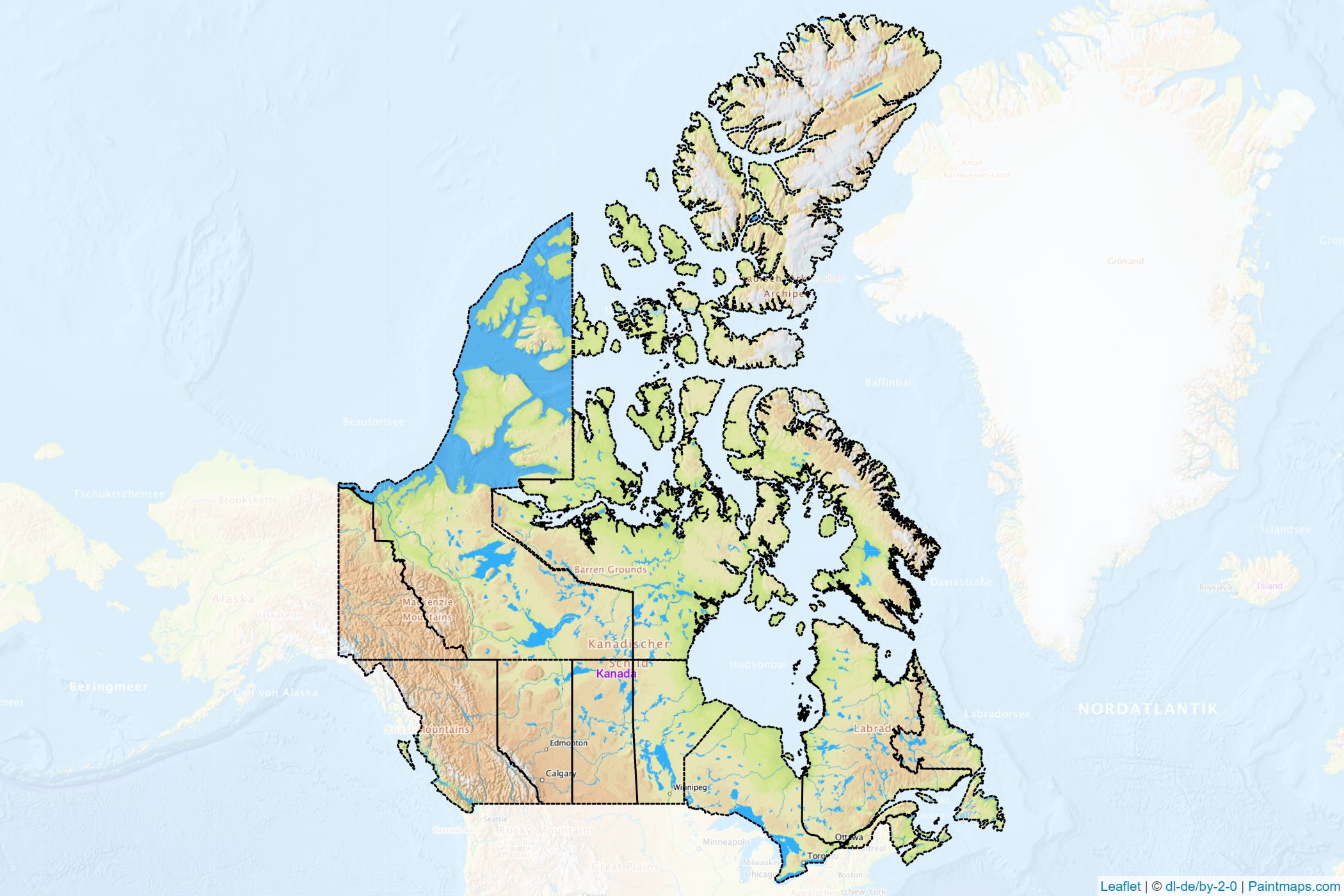 Muestras de recorte de mapas Canadá -1