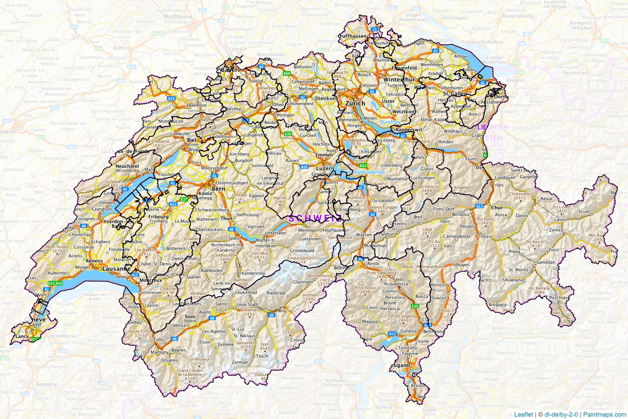 Switzerland  Map Cropping Samples-1