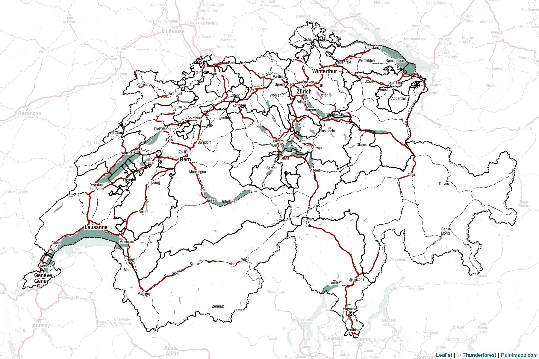 Muestras de recorte de mapas Suiza -2