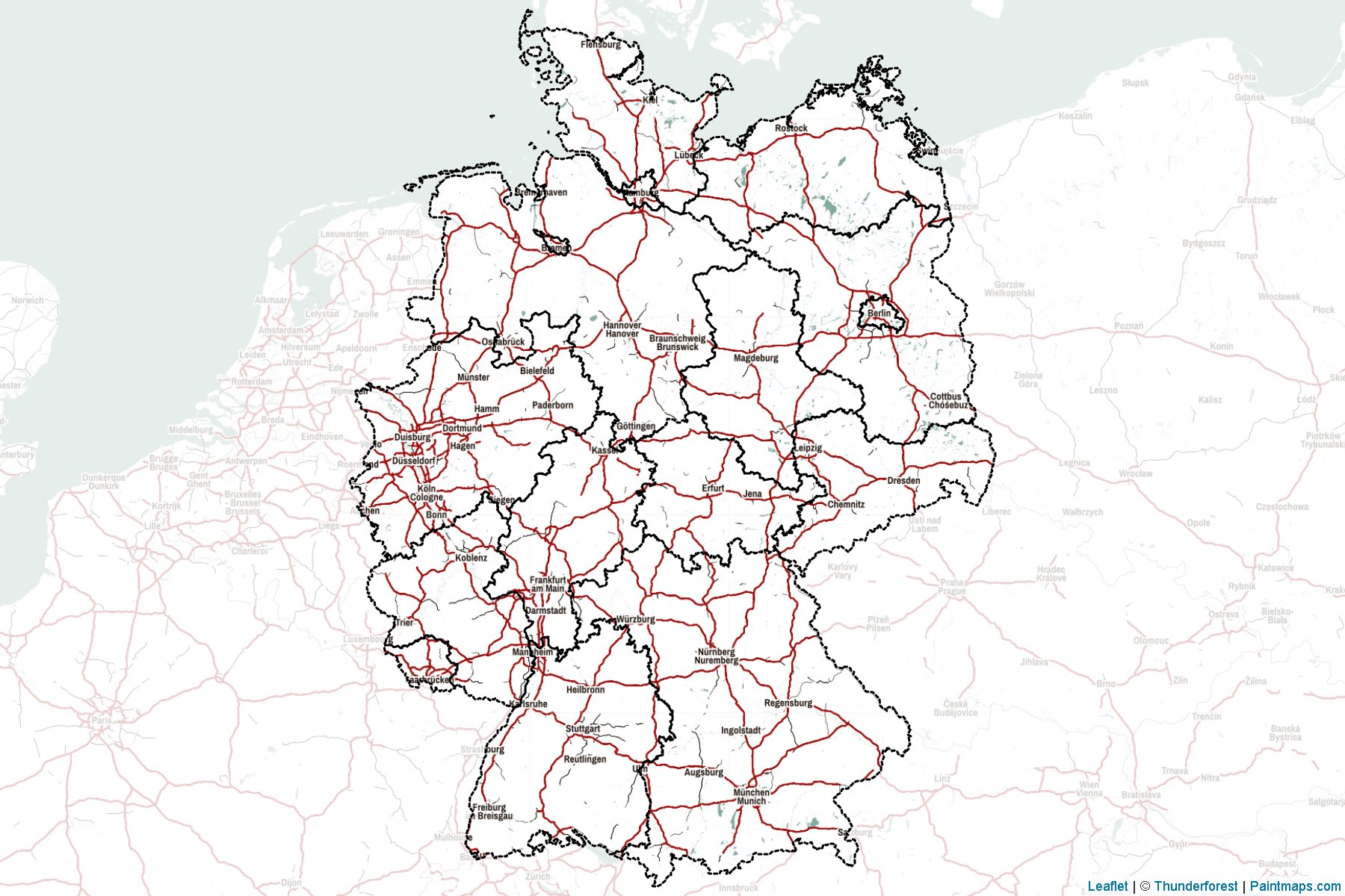 Muestras de recorte de mapas Alemania -2