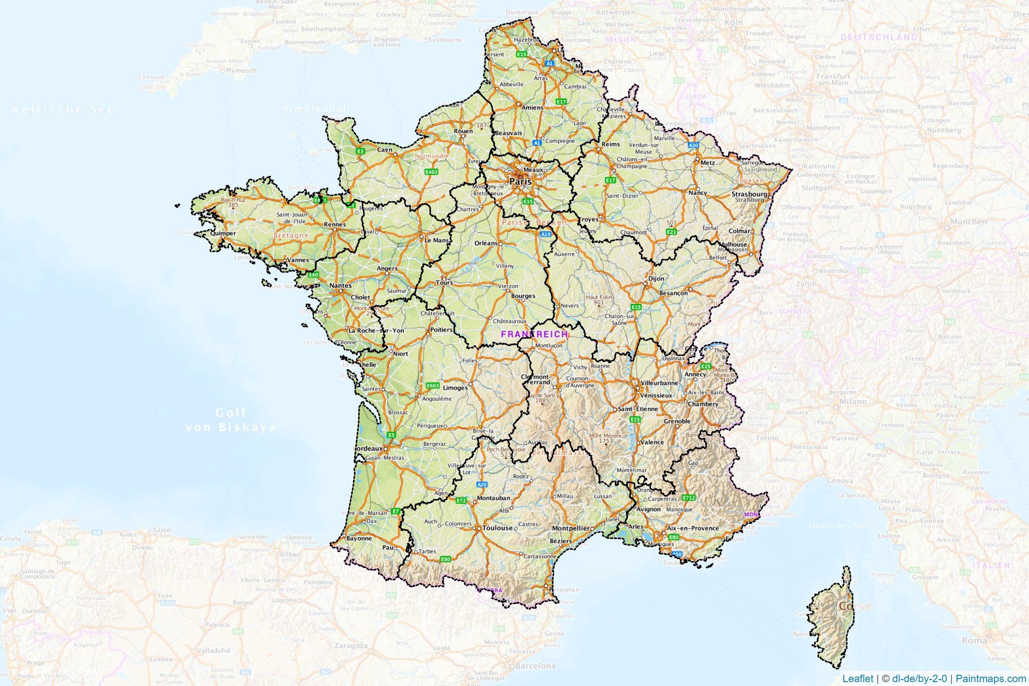 Muestras de recorte de mapas Francia -1