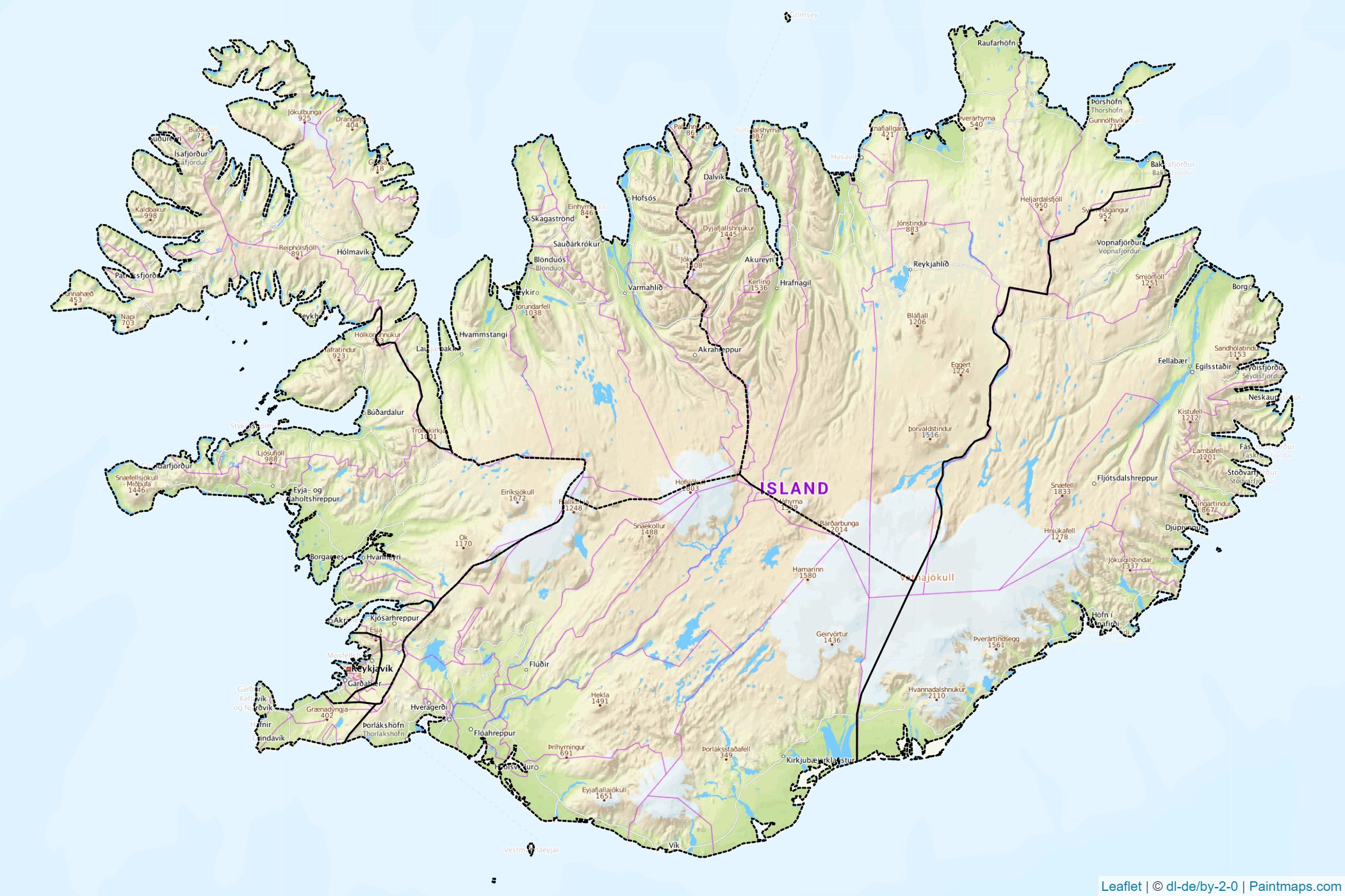 İzlanda  Haritası Örnekleri-1