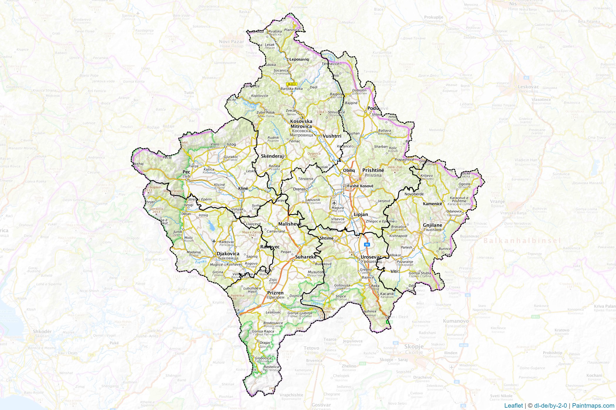 Muestras de recorte de mapas Kosovo -1