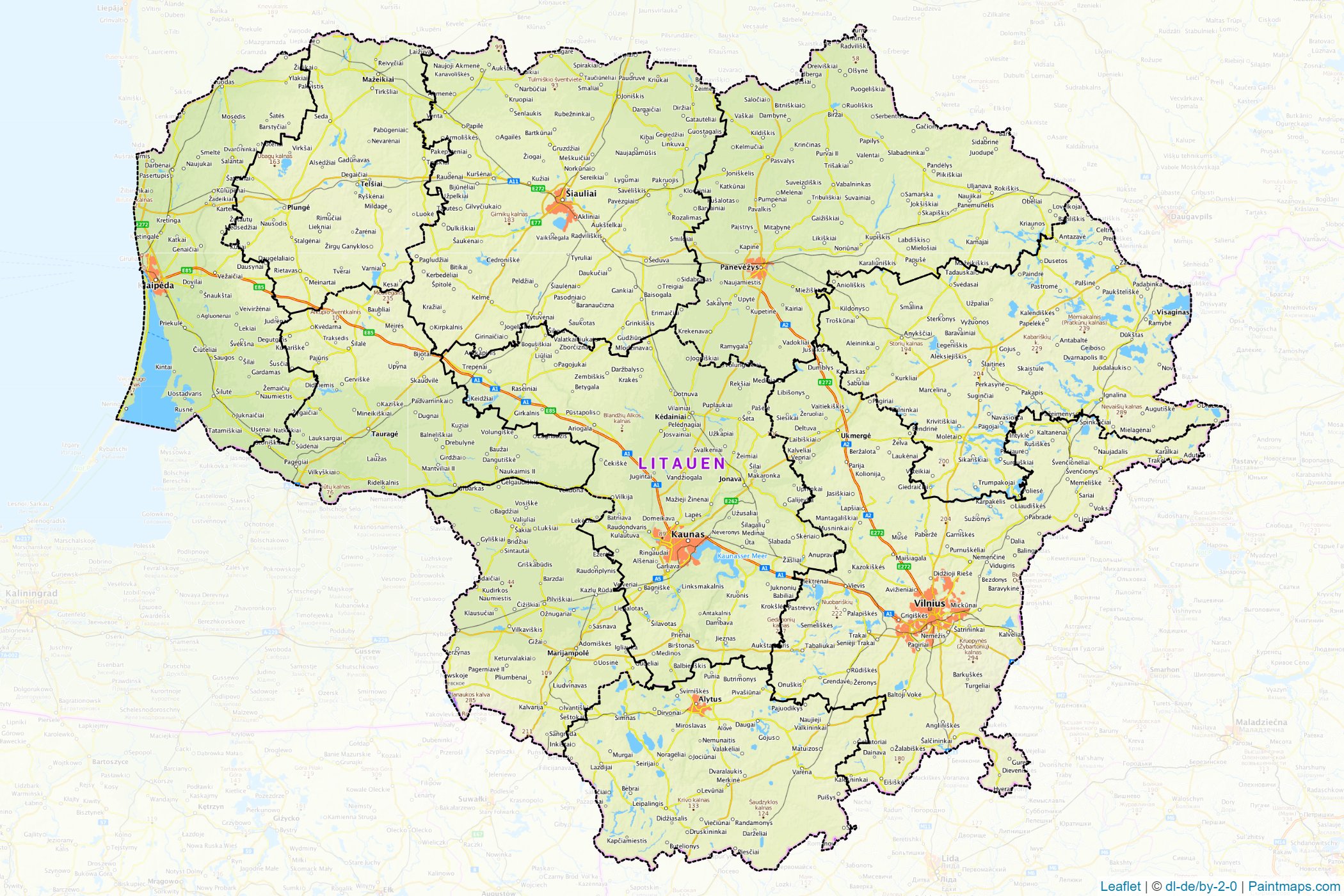 Muestras de recorte de mapas Lituania -1