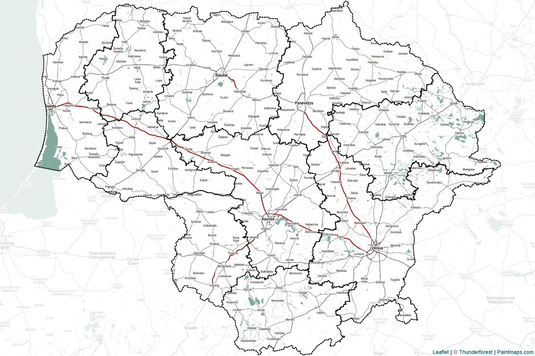 Muestras de recorte de mapas Lituania -2