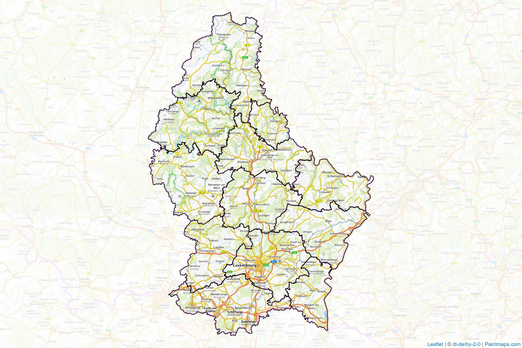 Luxembourg  Map Cropping Samples-1