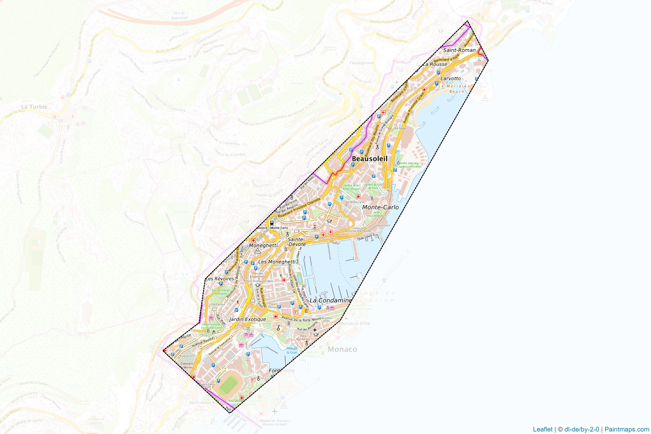 Muestras de recorte de mapas Mónaco -1