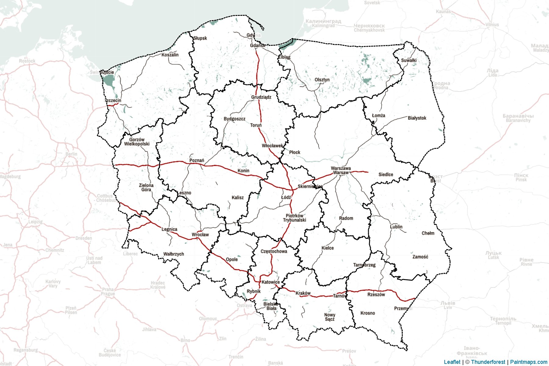 Muestras de recorte de mapas Polonia -2