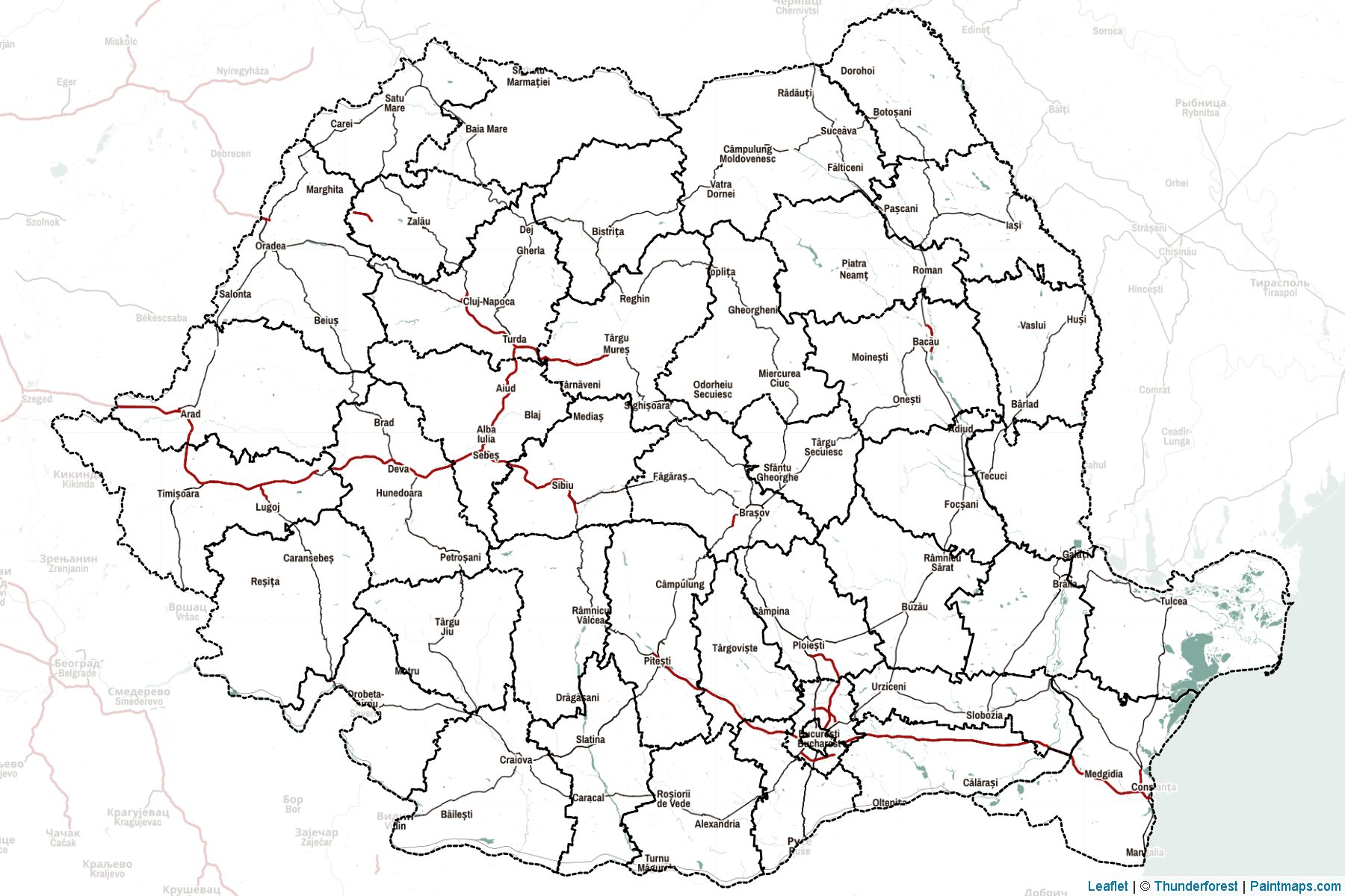 Muestras de recorte de mapas Rumania -2