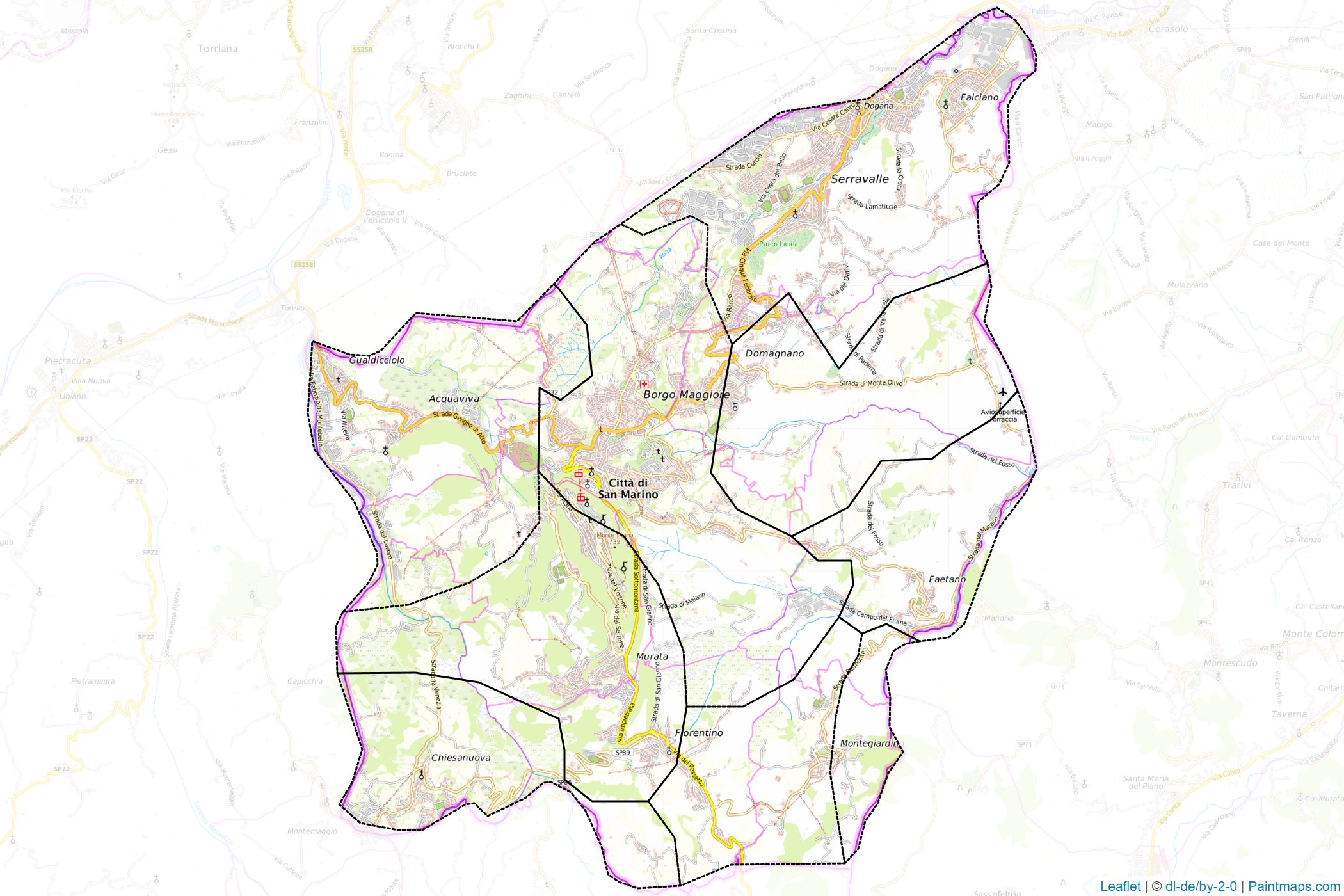 Muestras de recorte de mapas San Marino -1