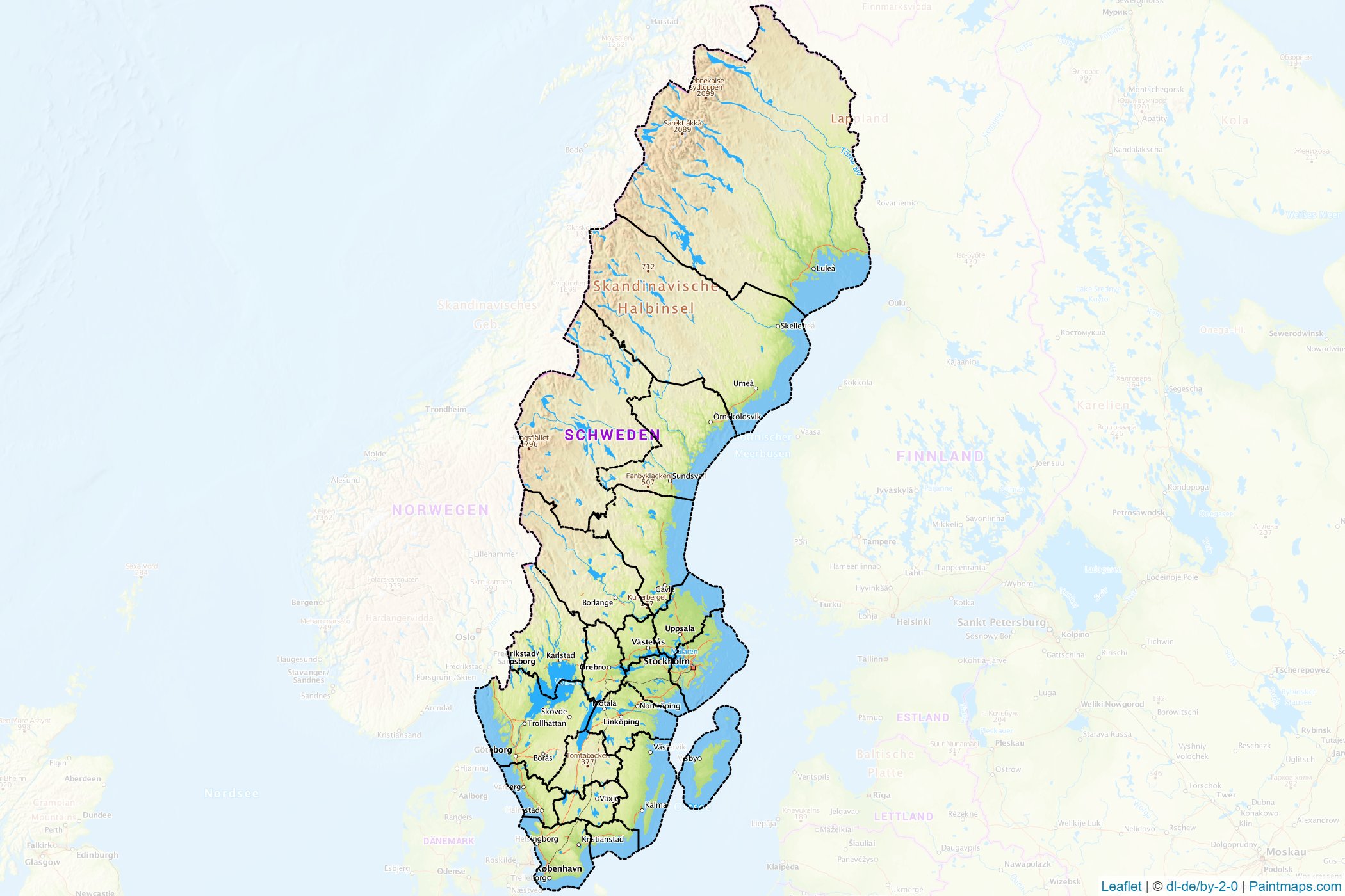 Muestras de recorte de mapas Suecia -1