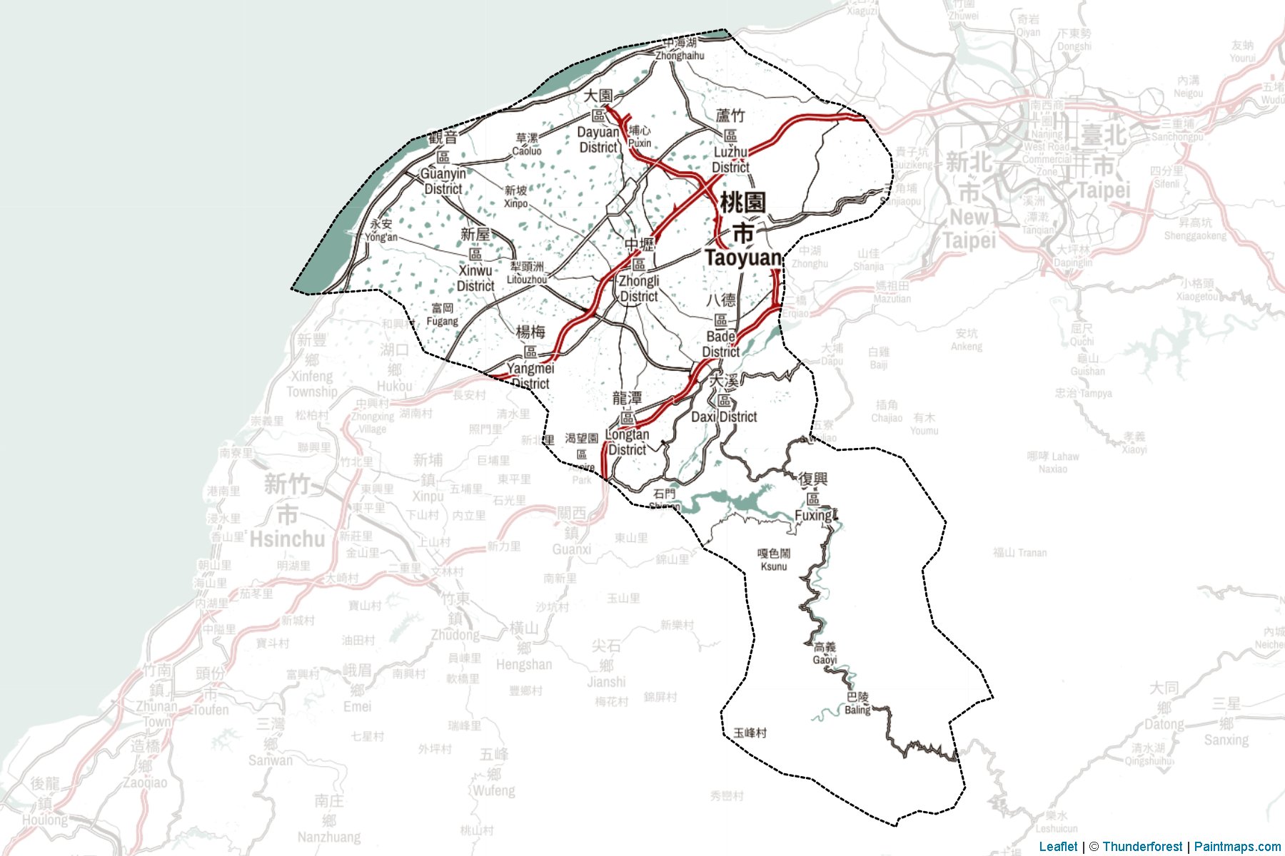 Muestras de recorte de mapas Taoyuan (Taiwán)-2