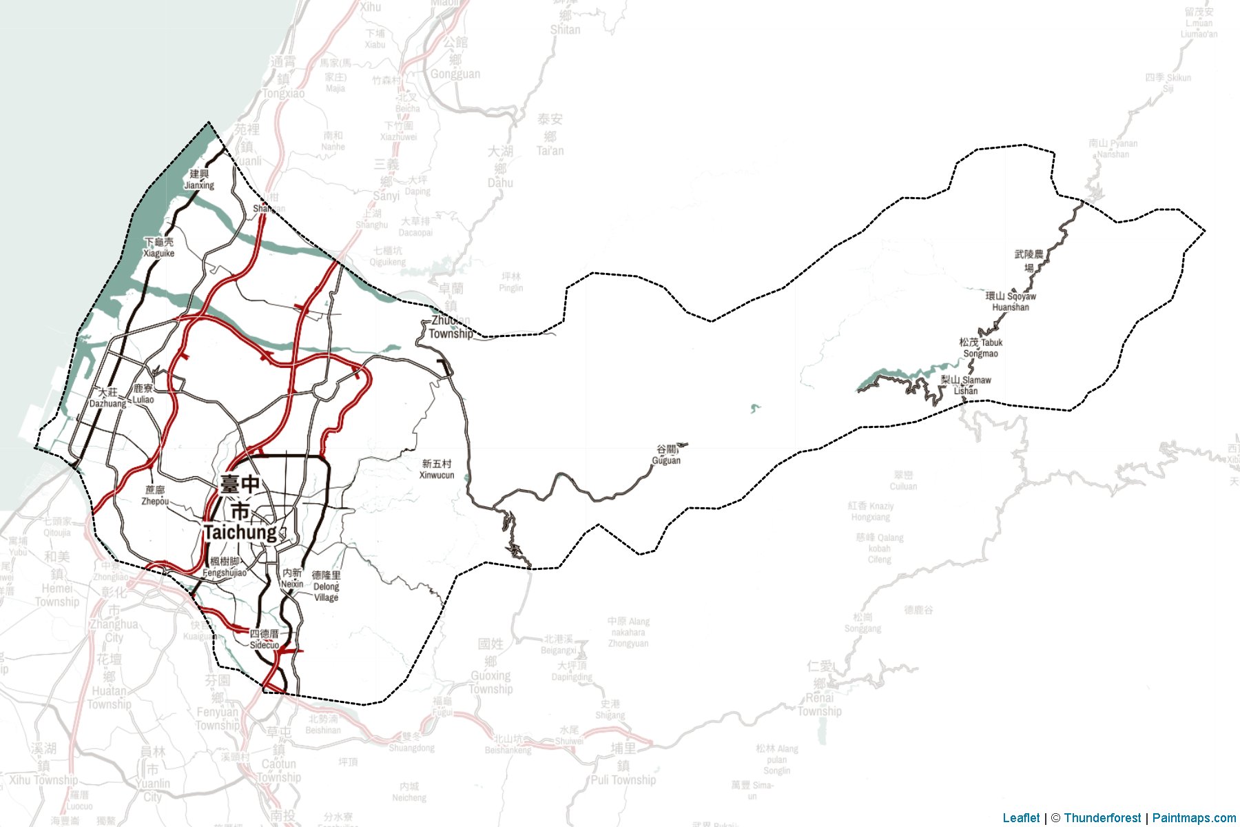 Muestras de recorte de mapas Taichung (Taiwán)-2