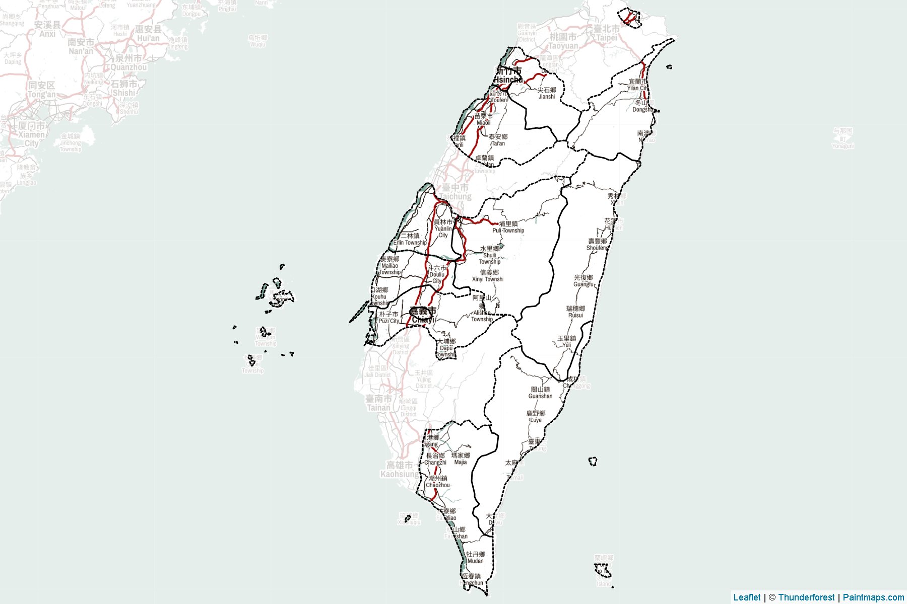 Muestras de recorte de mapas Taiwan (Taiwán)-2