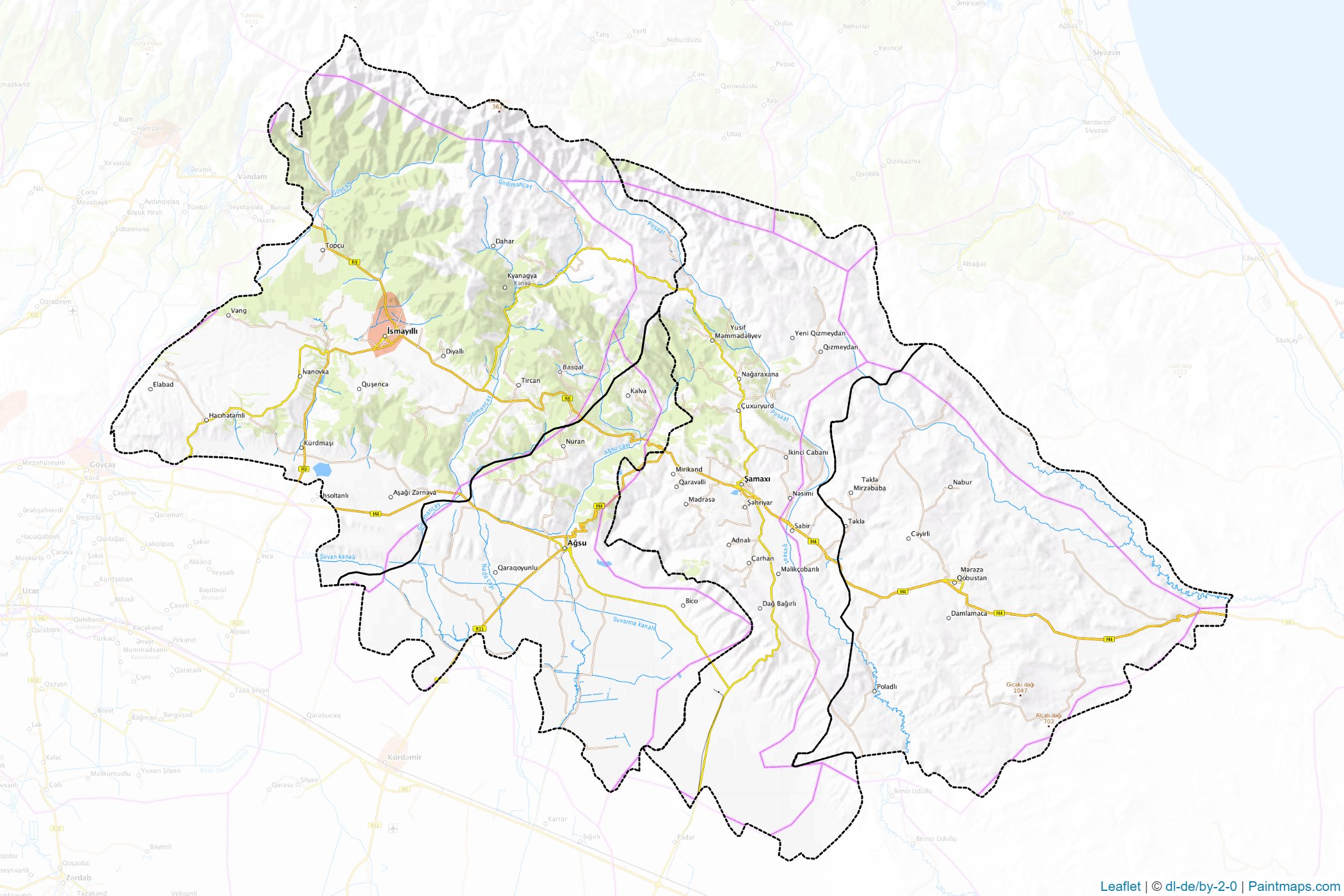 Daghlig Shirvan (Azerbaijan) Map Cropping Samples-1