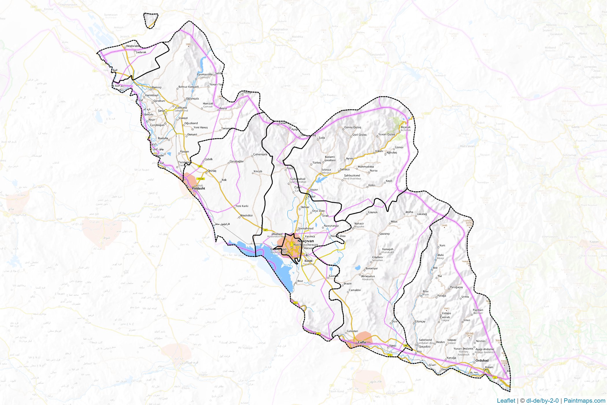 Naxçıvan Autonomous Republic (Azerbaijan) Map Cropping Samples-1