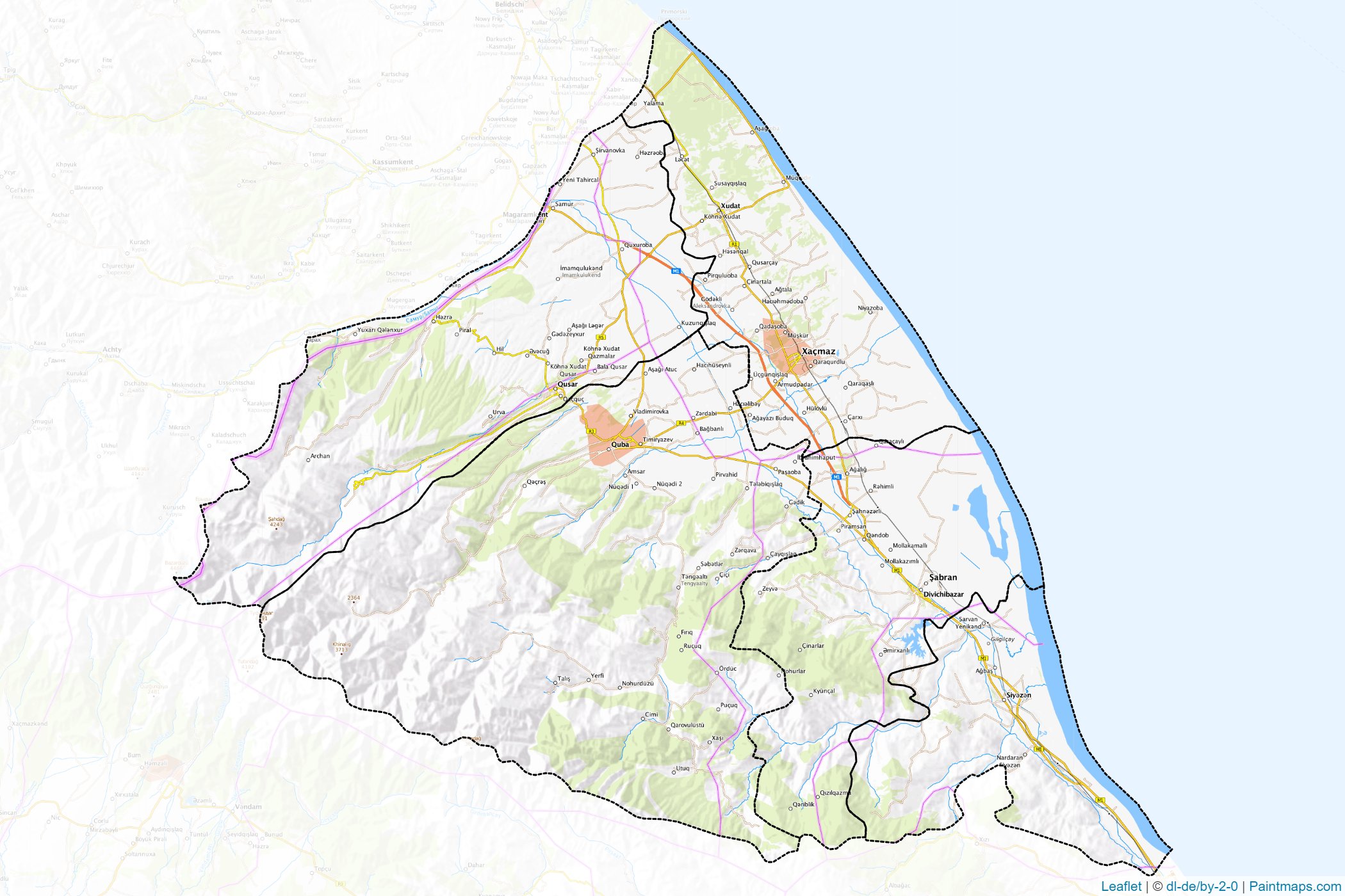 Guba-Khachmaz (Azerbaijan) Map Cropping Samples-1