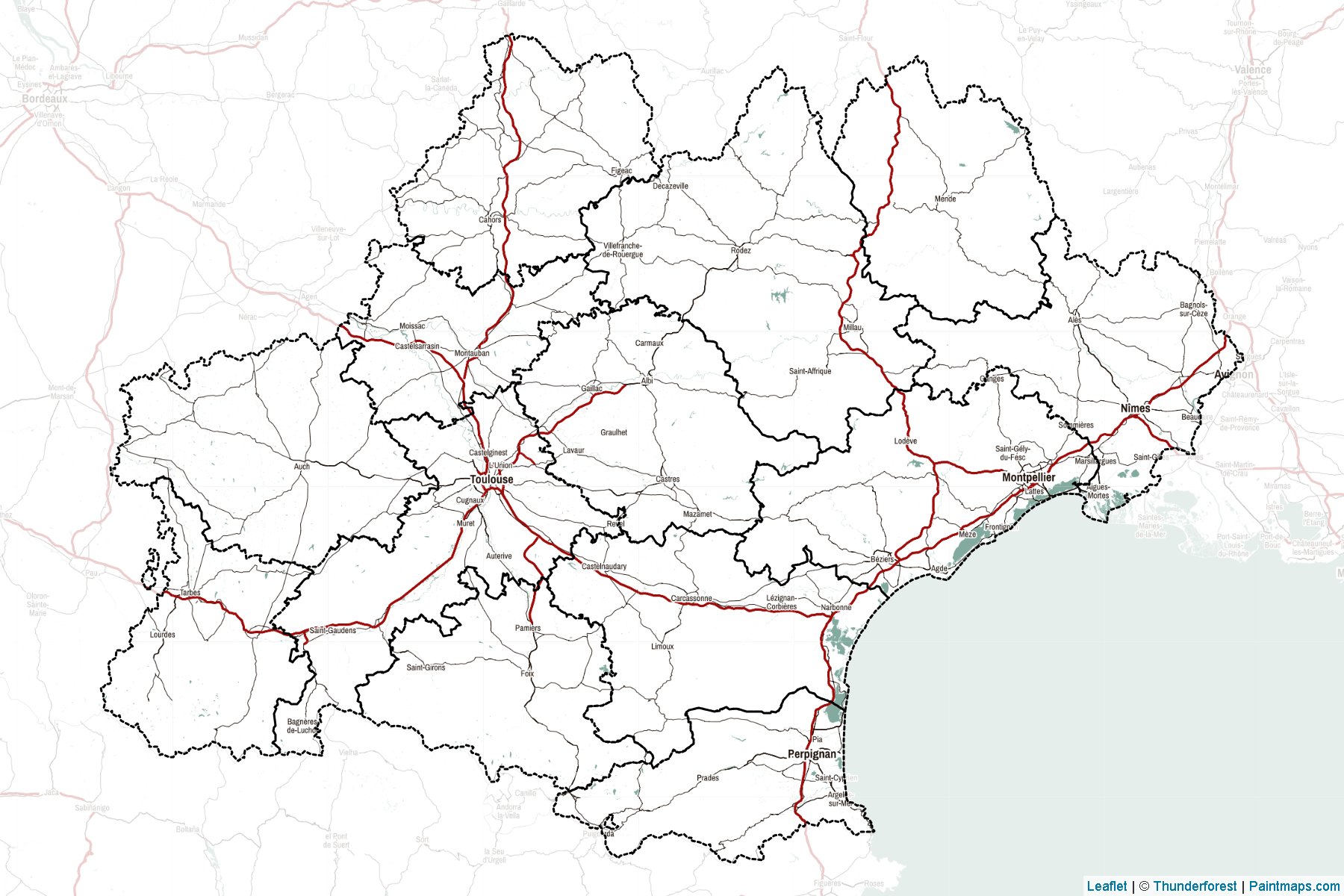 Occitanie (Fransa) Haritası Örnekleri-2