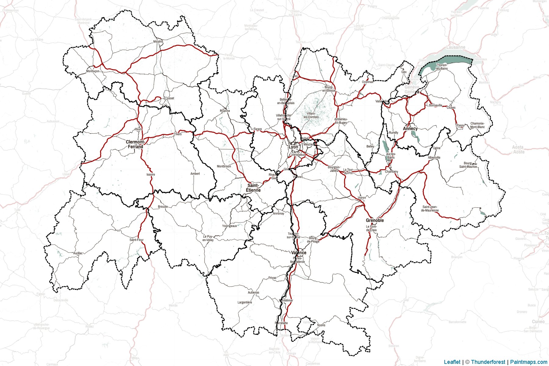 Muestras de recorte de mapas Auvergne-Rhone-Alpes (Francia)-2