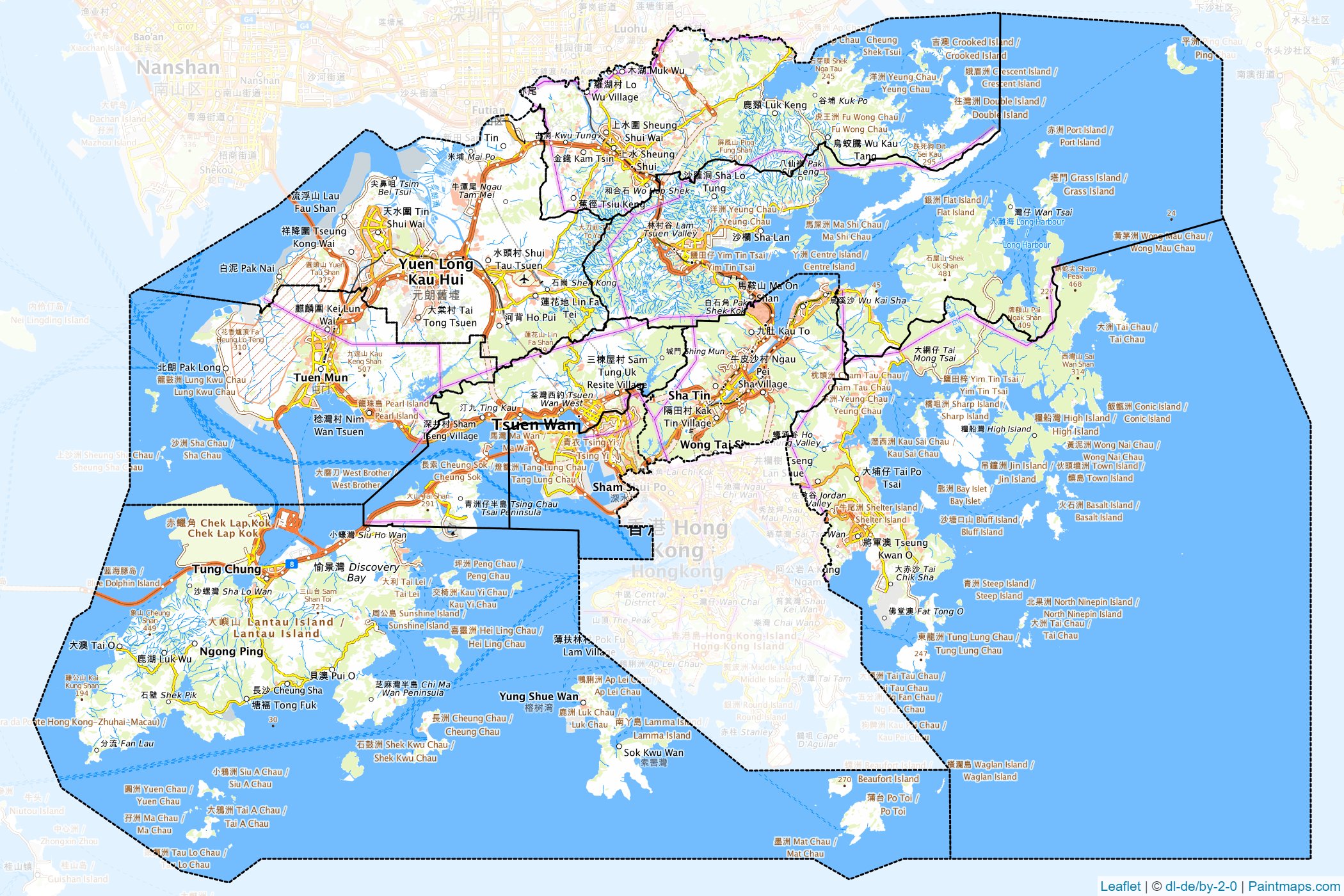 Yeni Bölgeler (Hong Kong) Haritası Örnekleri-1