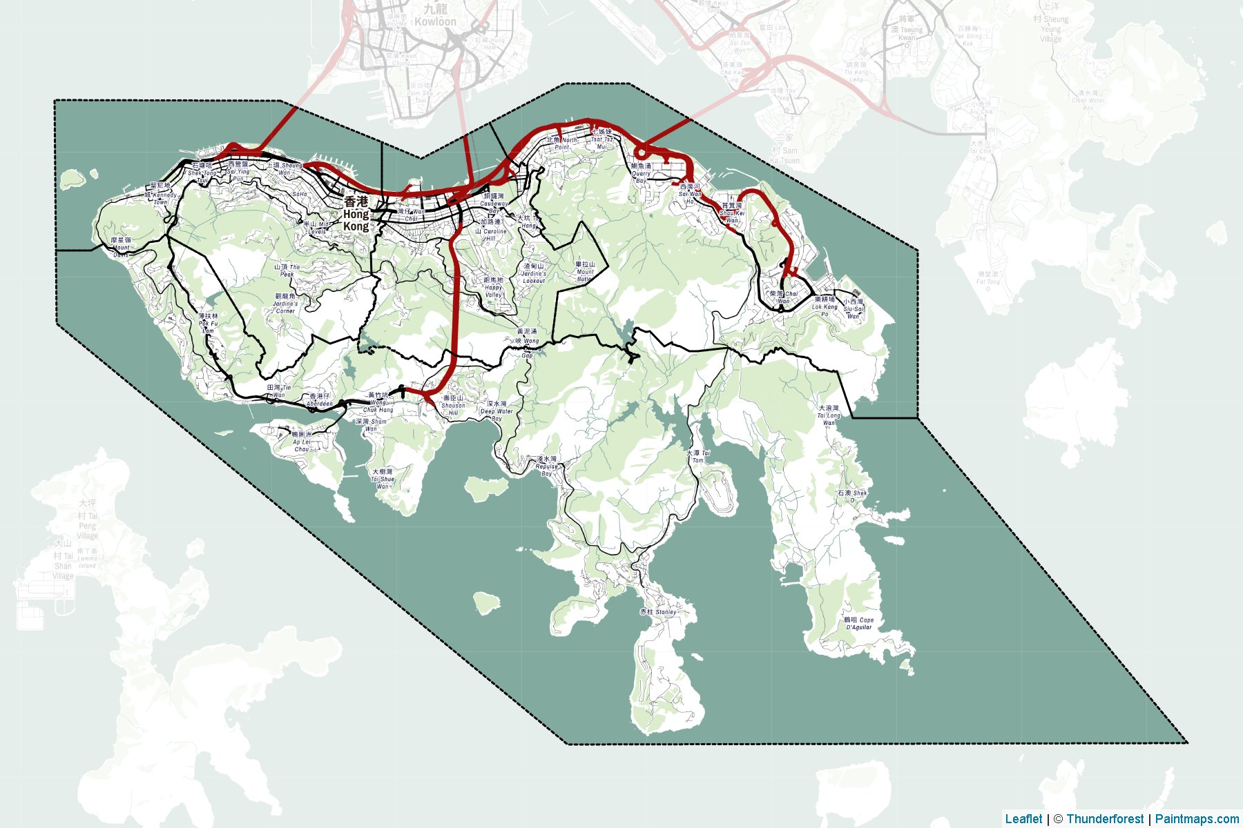 Hong Kong Adası (Hong Kong) Haritası Örnekleri-2