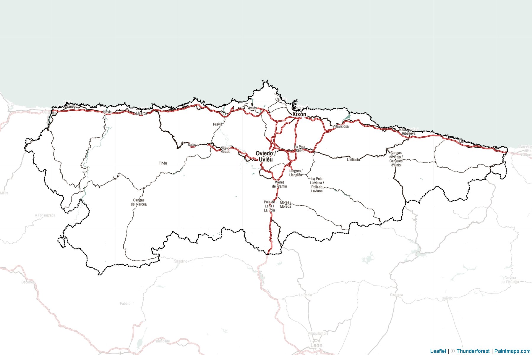 Asturies (İspanya) Haritası Örnekleri-2