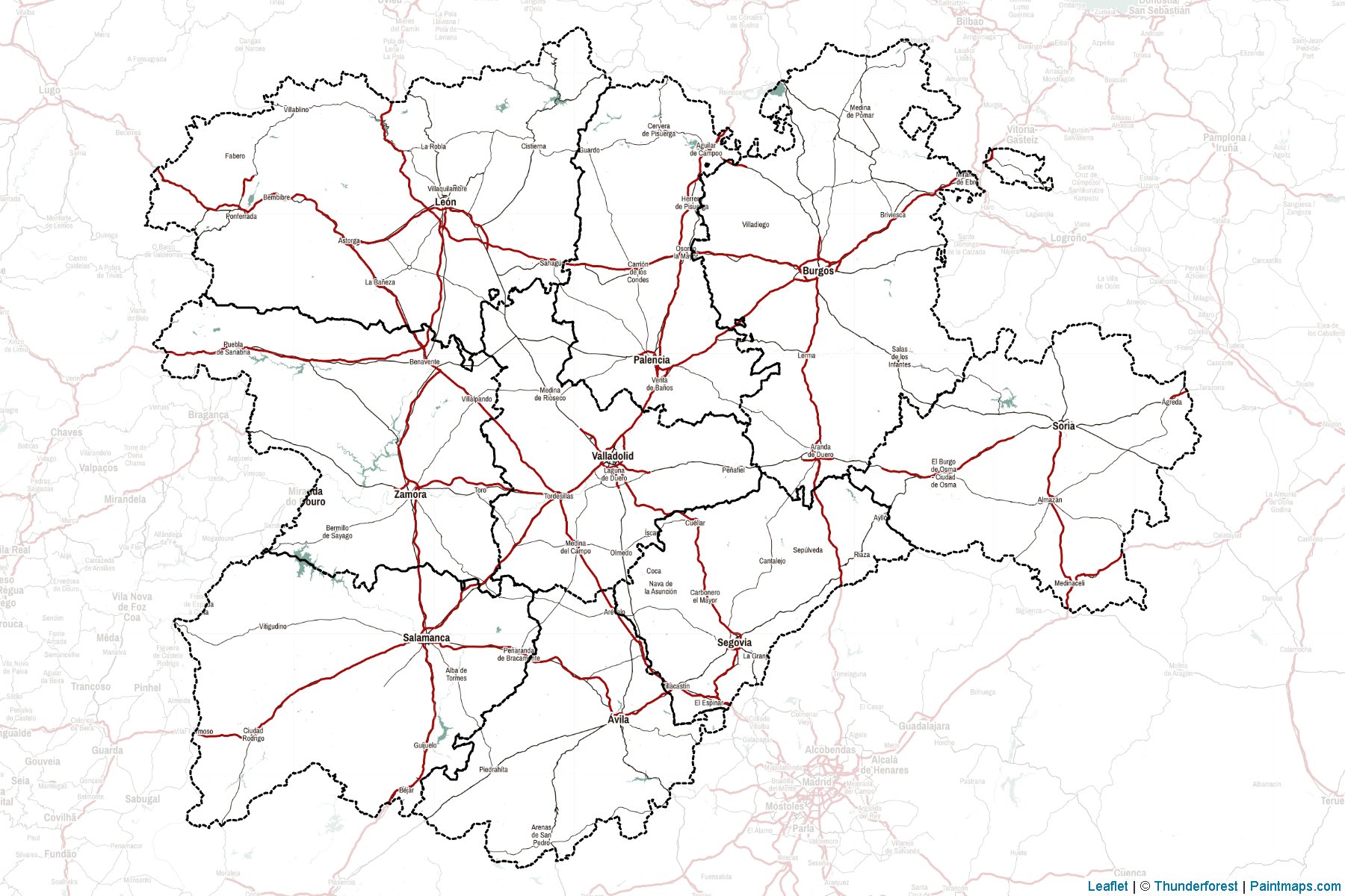 Castile and Leon (Spain) Map Cropping Samples-2