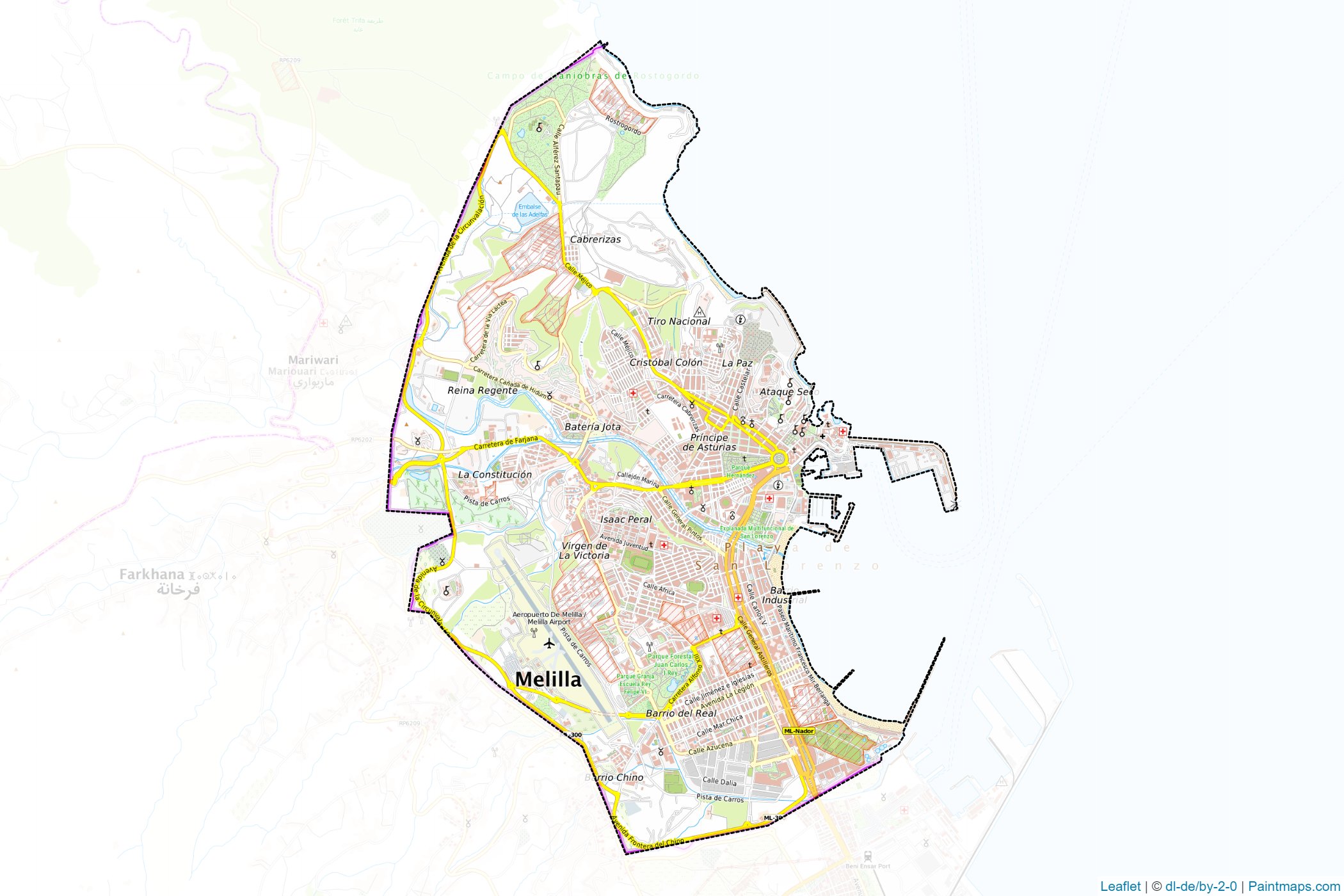 Melilla (Spain) Map Cropping Samples-1