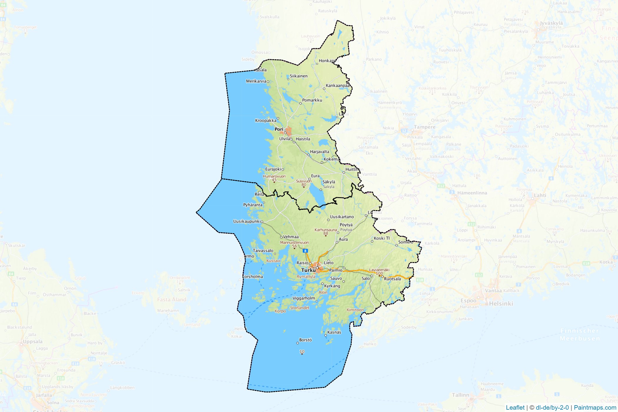 Southwest Finland (Finland) Map Cropping Samples-1