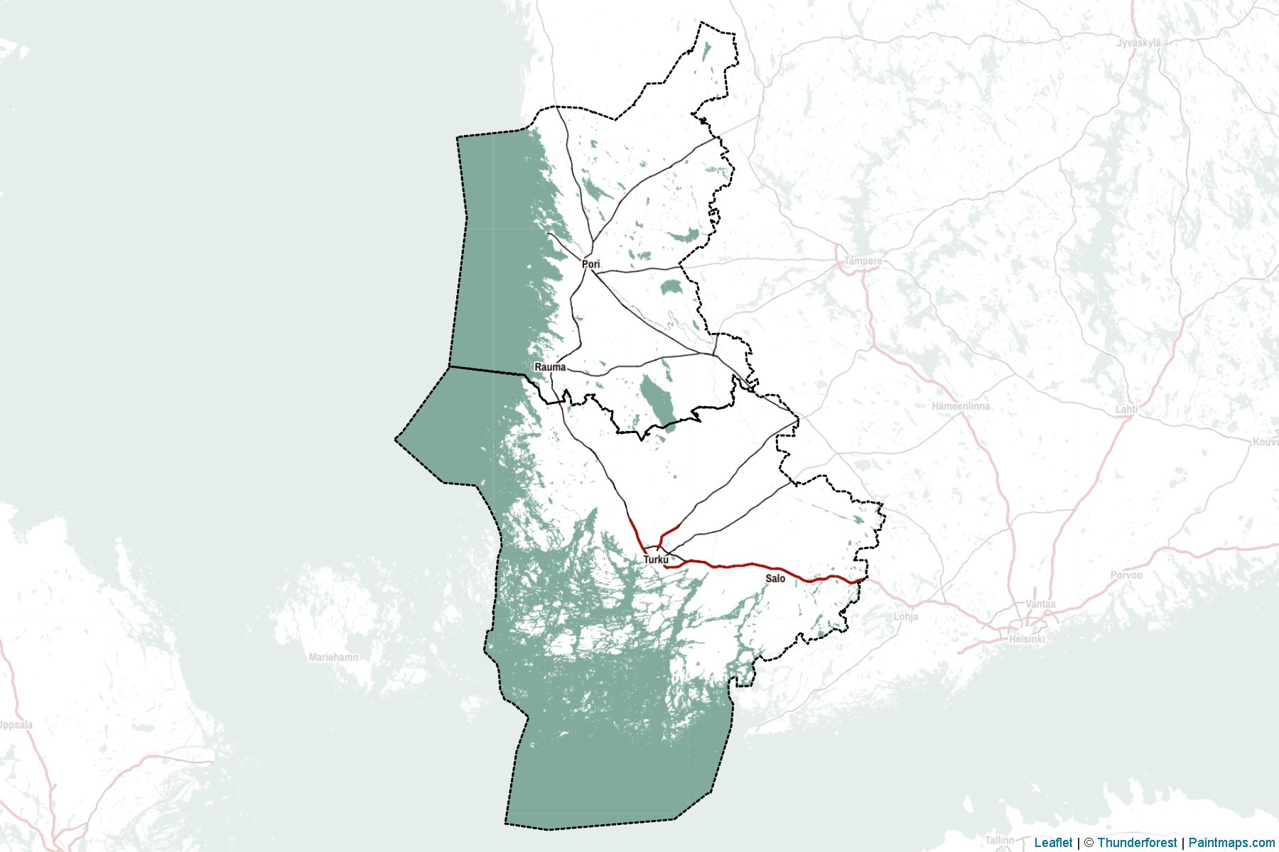 Southwest Finland (Finland) Map Cropping Samples-2