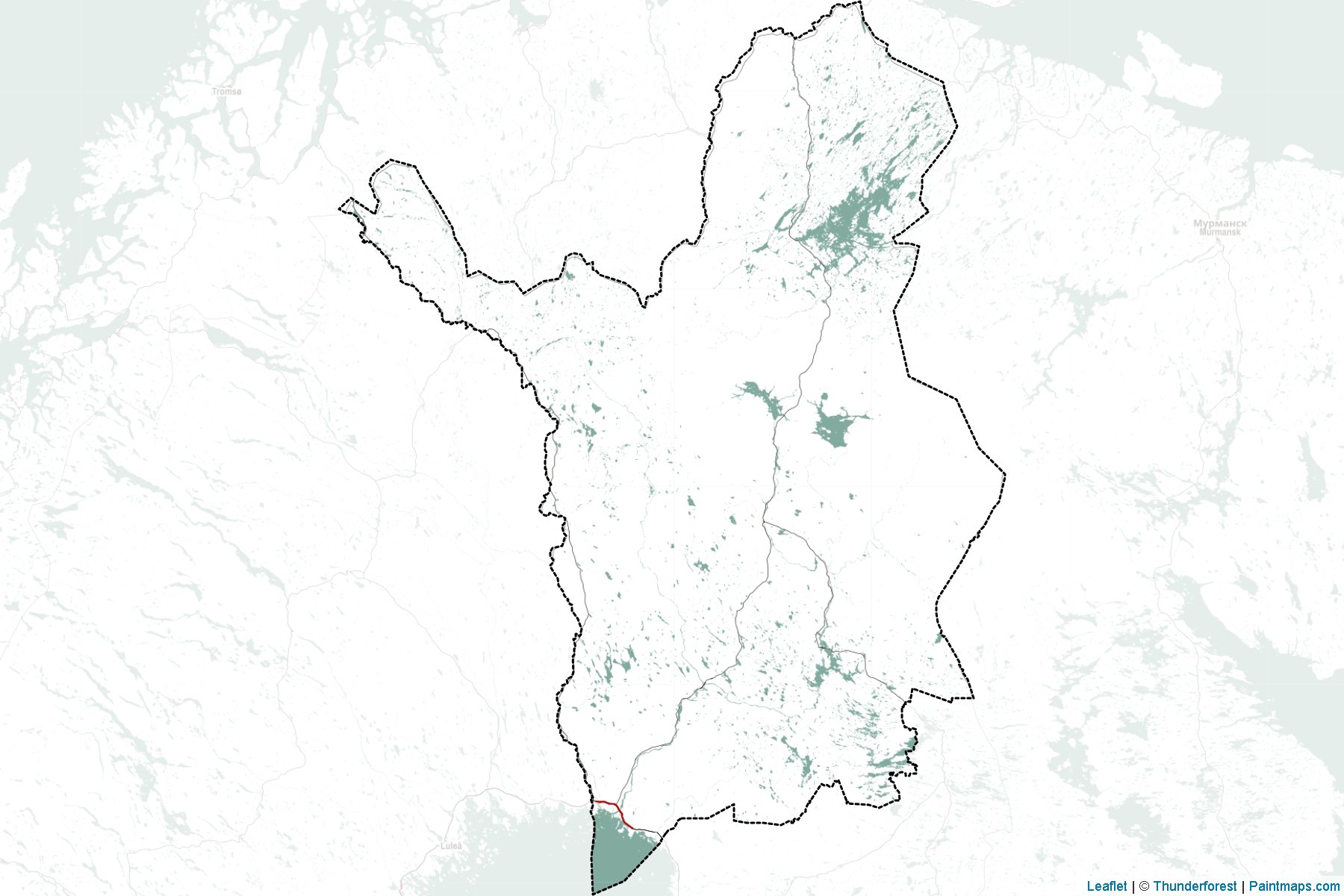 Muestras de recorte de mapas Lapland (Finlandia)-2