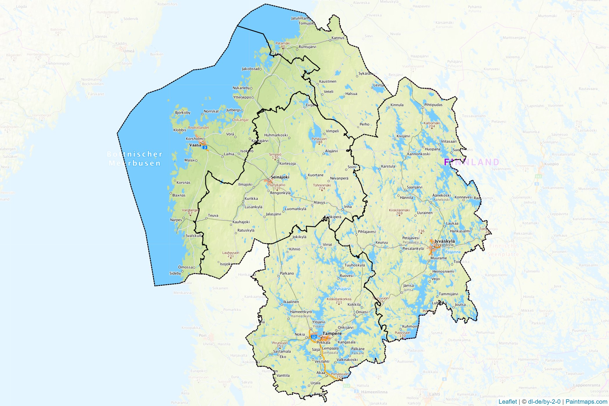 West Finland (Finlandiya) Haritası Örnekleri-1