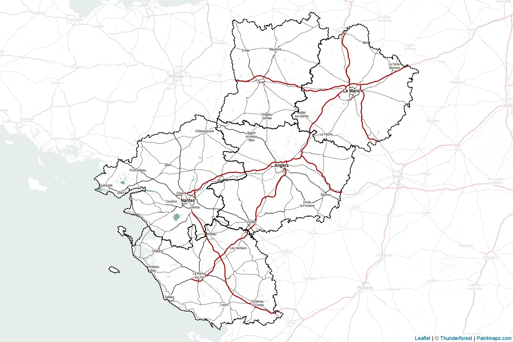 Muestras de recorte de mapas Pays de la Loire (Francia)-2