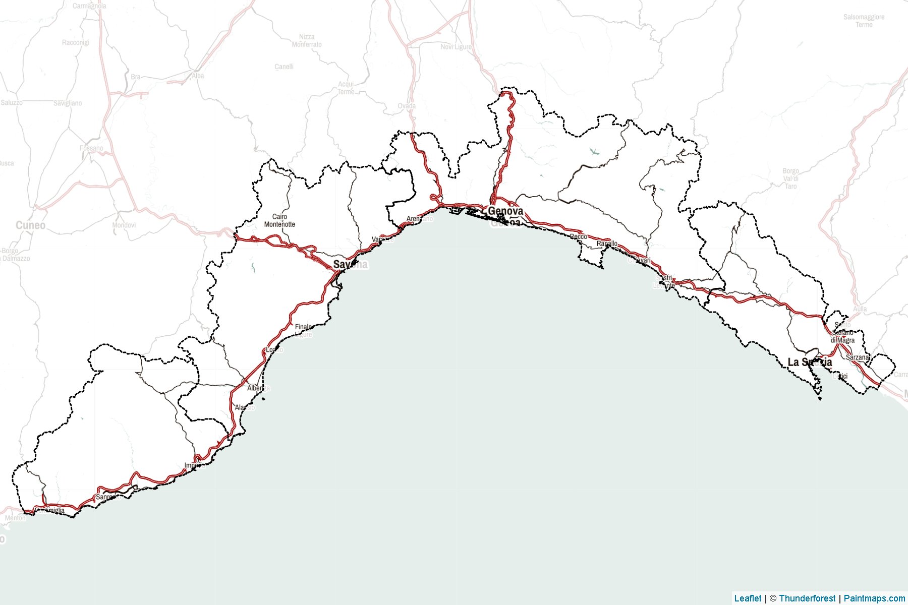 Muestras de recorte de mapas Liguria (Italia)-2