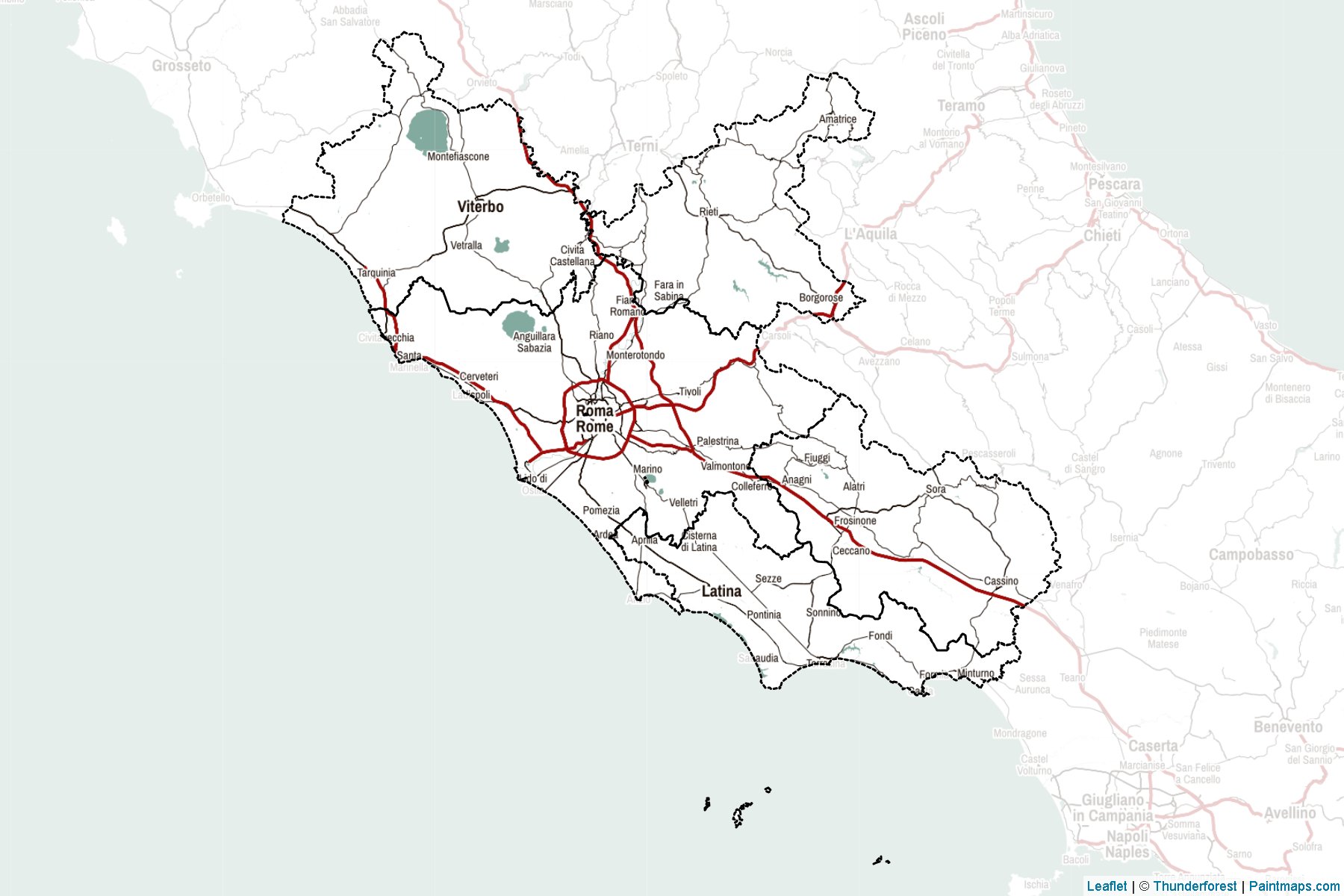 Muestras de recorte de mapas Lazio (Italia)-2