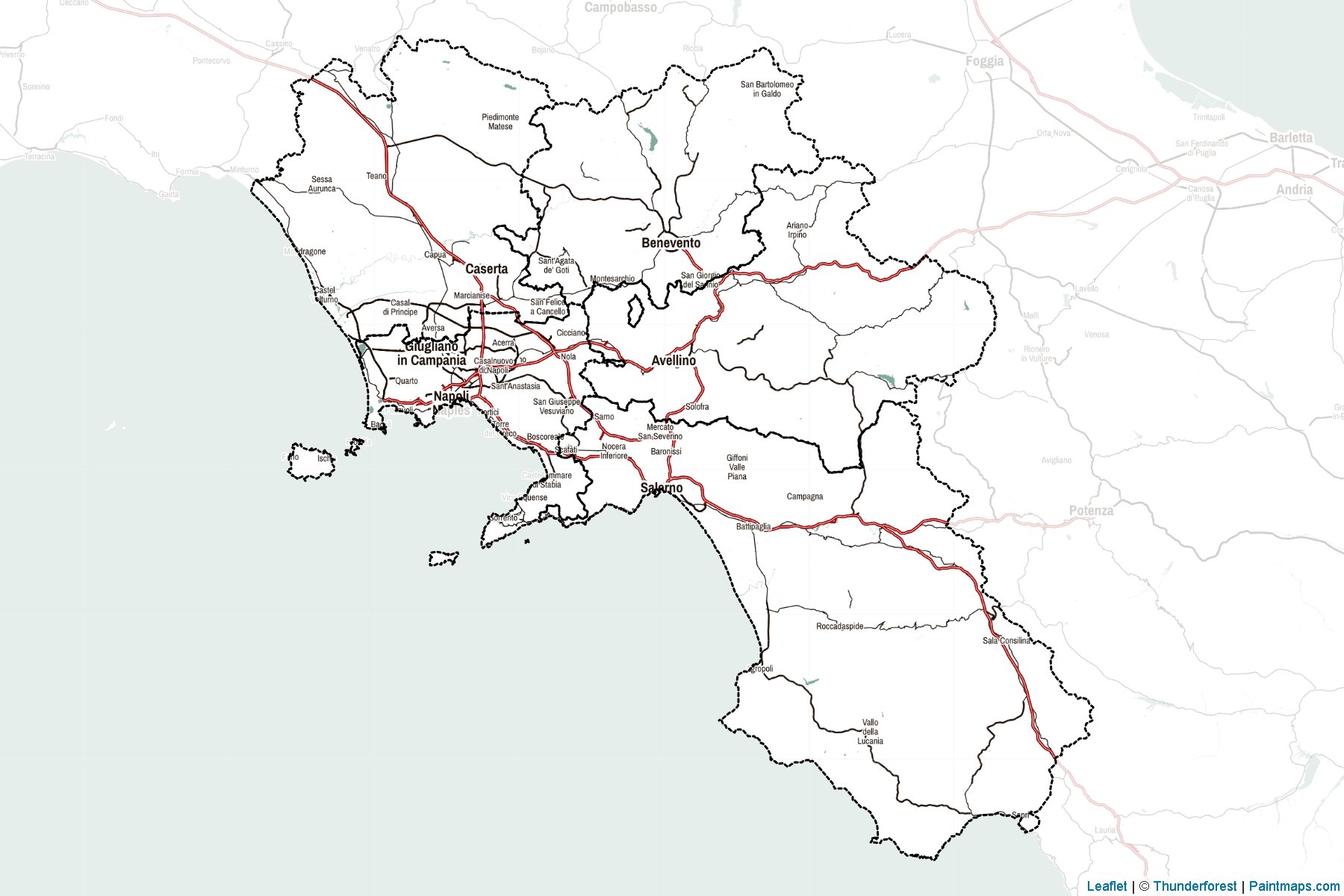 Campania (Italy) Map Cropping Samples-2