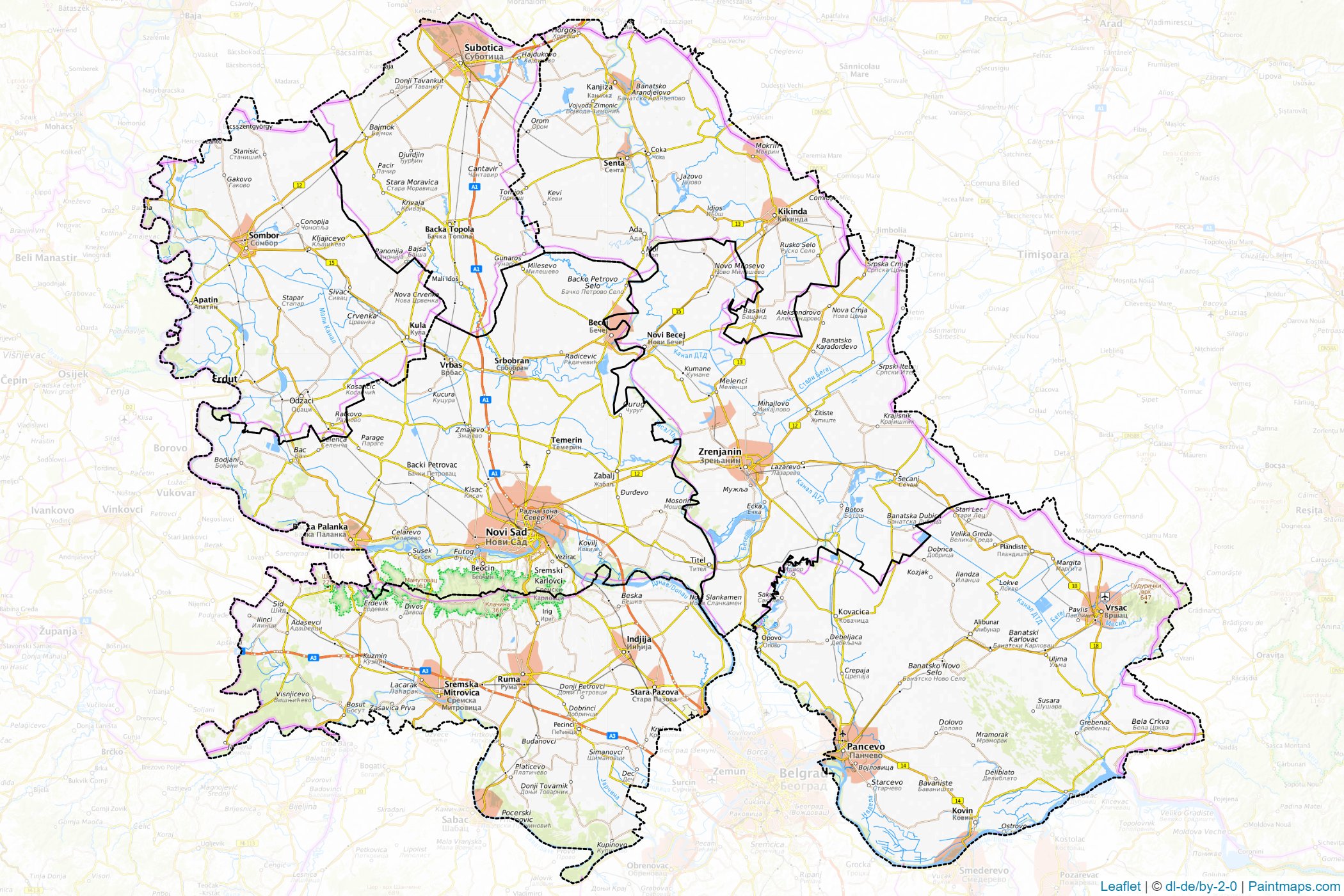 Vojvodina (Serbia) Map Cropping Samples-1