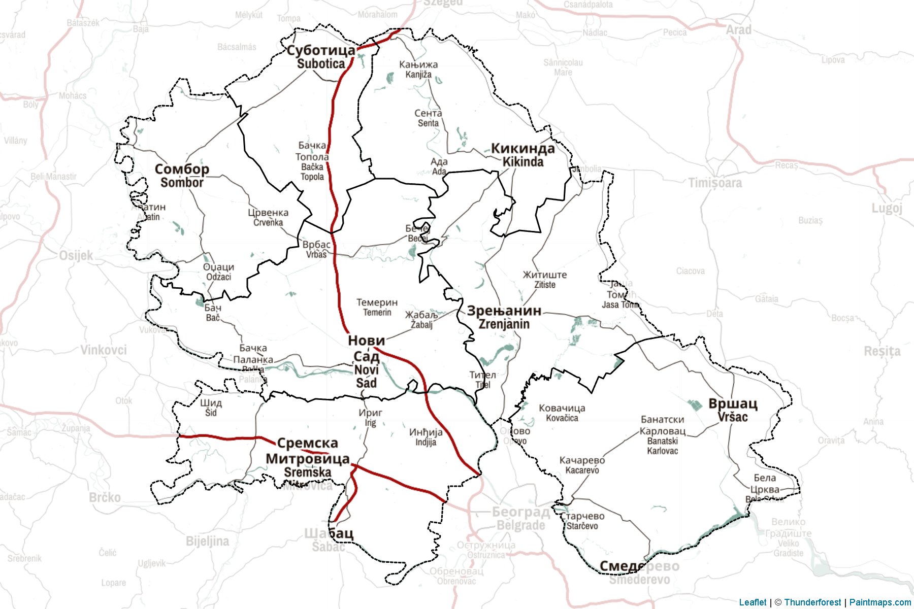 Vojvodina (Serbia) Map Cropping Samples-2