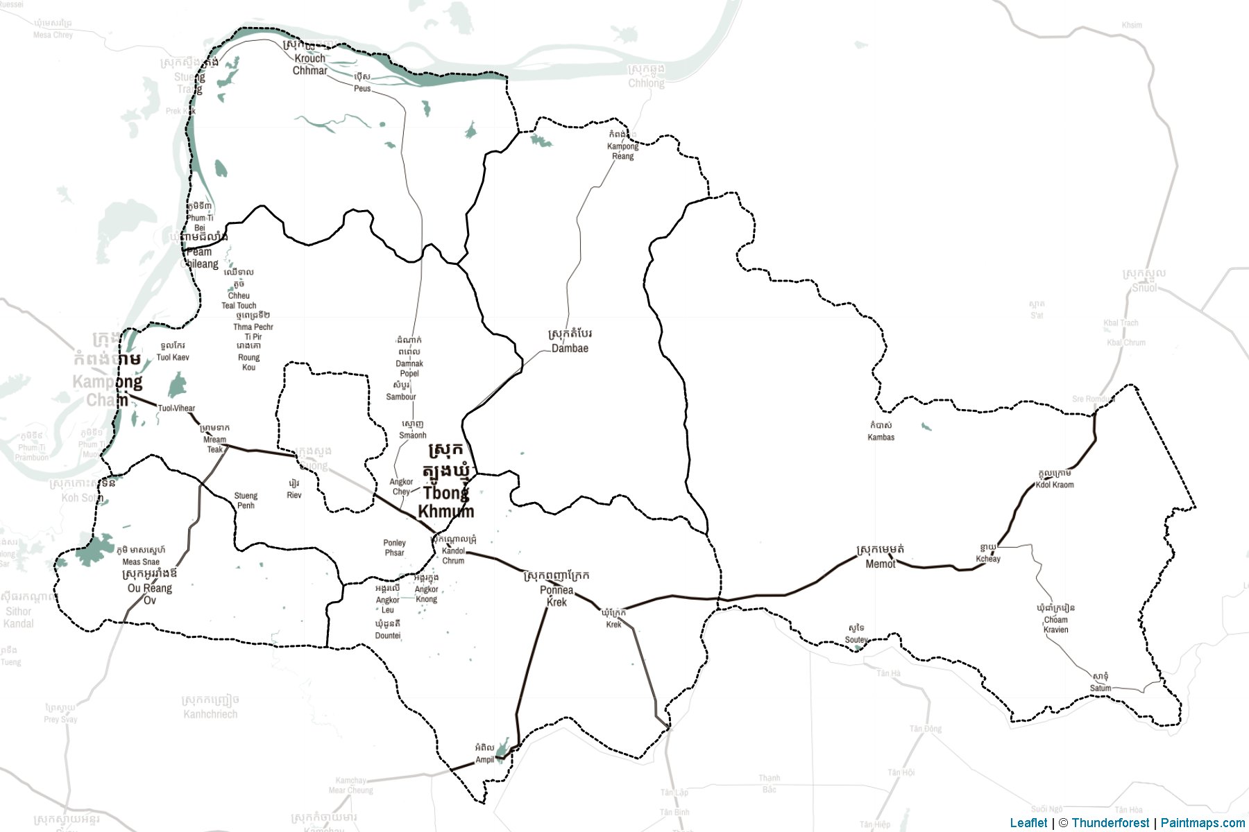 Tboung Khmum (Kamboçya) Haritası Örnekleri-2