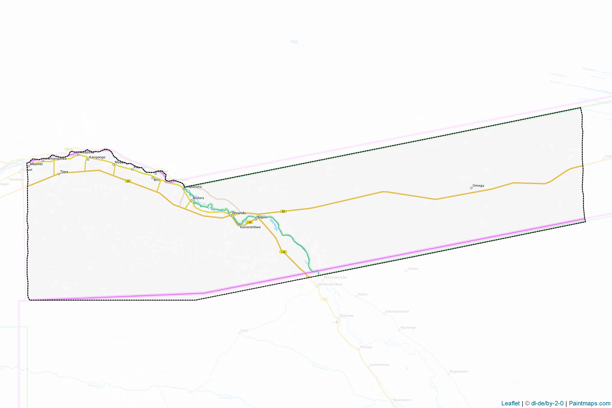 Kavango East (Namibia) Map Cropping Samples-1