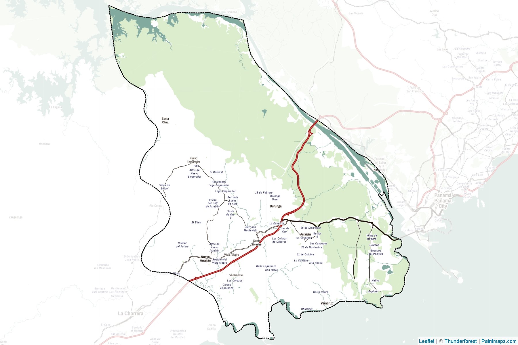 Muestras de recorte de mapas Panama Oeste (Panamá)-2