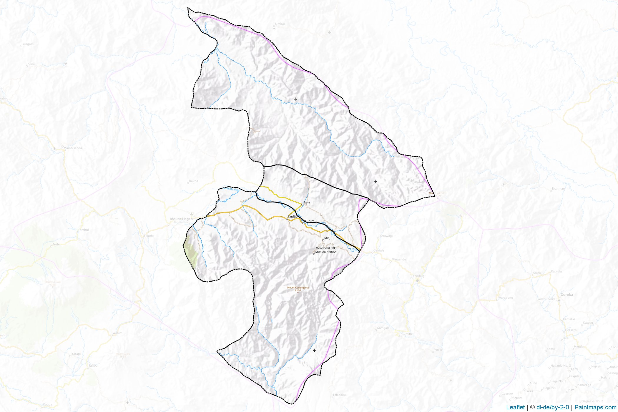 Muestras de recorte de mapas Jiwaka (Papúa Nueva Guinea)-1