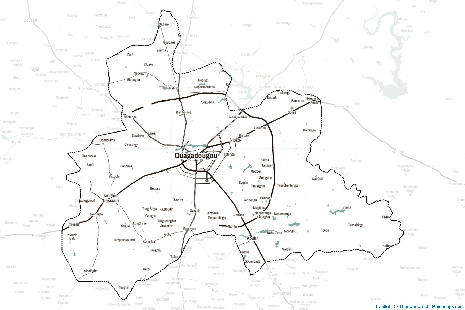 Muestras de recorte de mapas Centre (Burkina Faso)-2