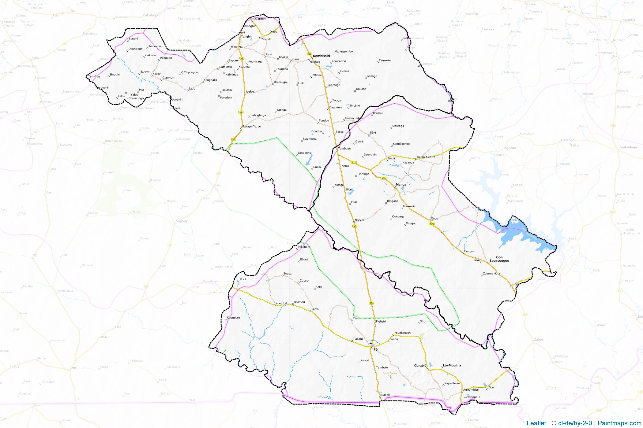 Muestras de recorte de mapas Centre-Sud (Burkina Faso)-1