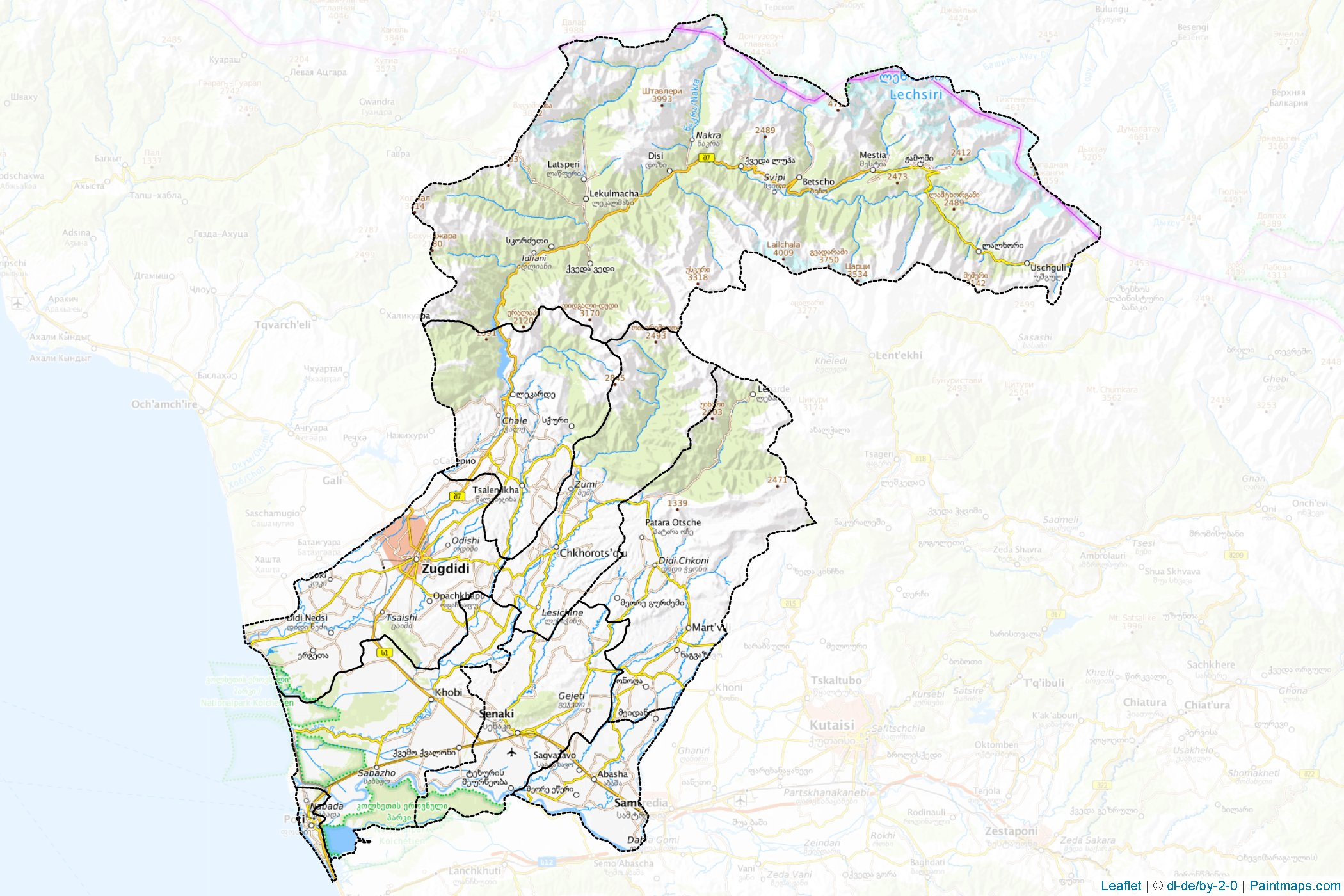 Samagrelo-Zemo Svaneti (Georgia) Map Cropping Samples-1