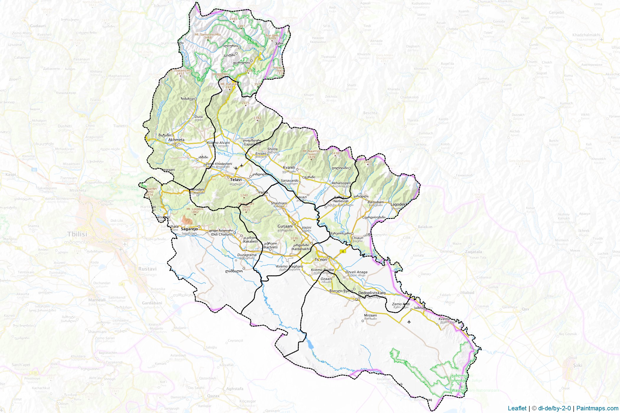 Muestras de recorte de mapas Kakheti (Georgia)-1