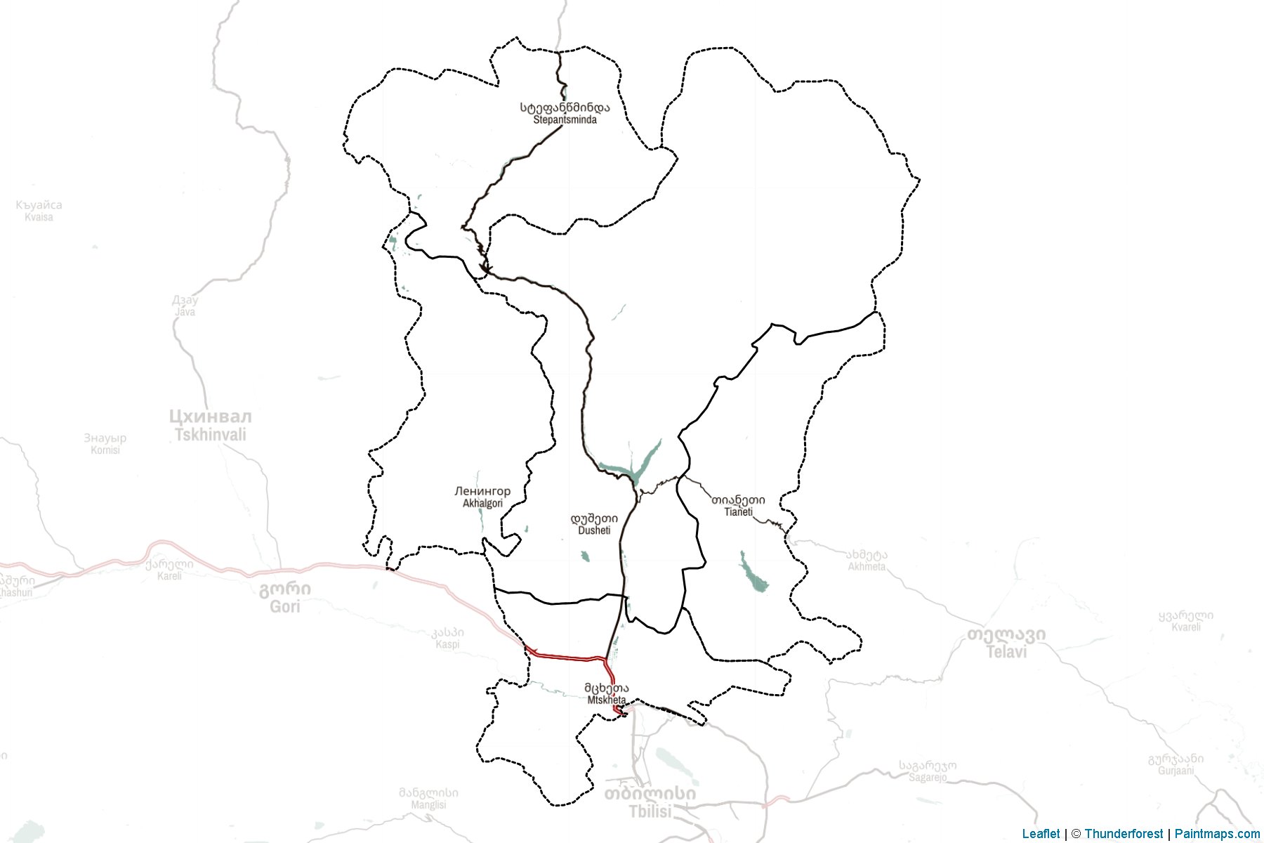 Muestras de recorte de mapas Mtskheta-Mtianeti (Georgia)-2