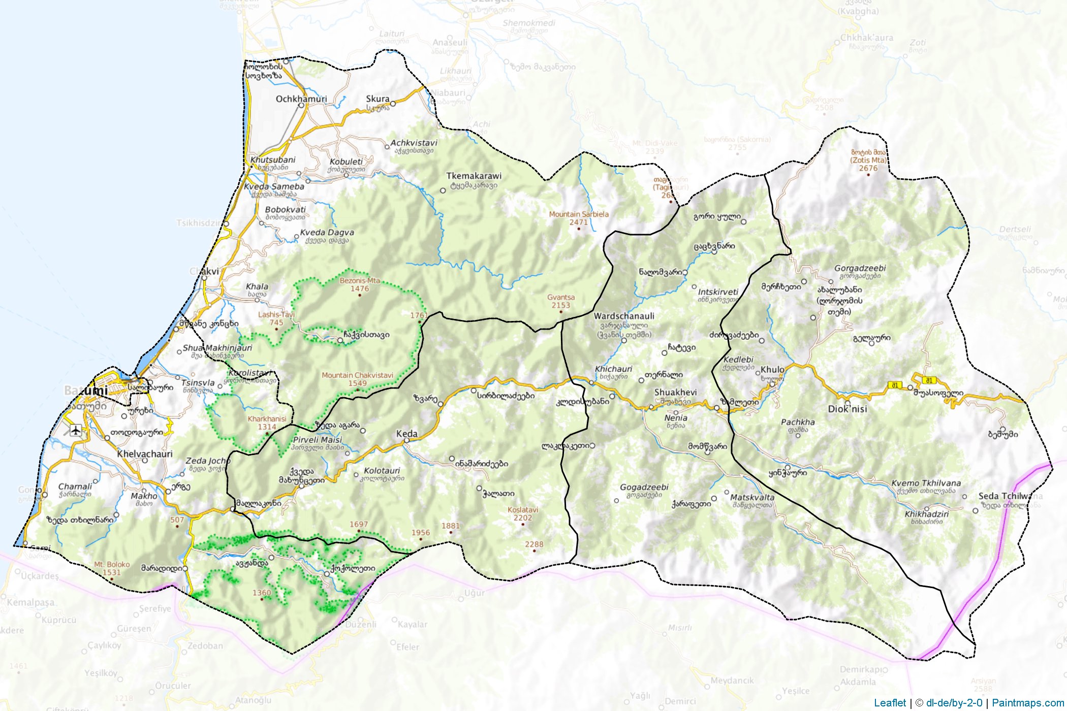 Acara Özerk Cumhuriyeti (Gürcistan) Haritası Örnekleri-1