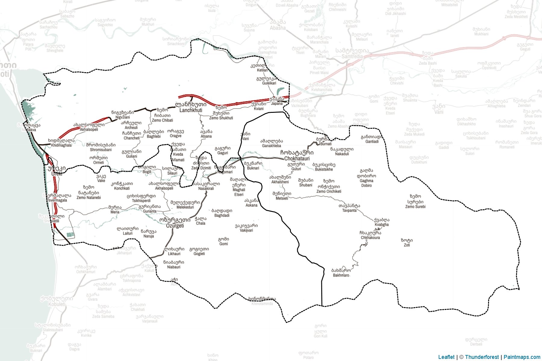 Muestras de recorte de mapas Guria (Georgia)-2