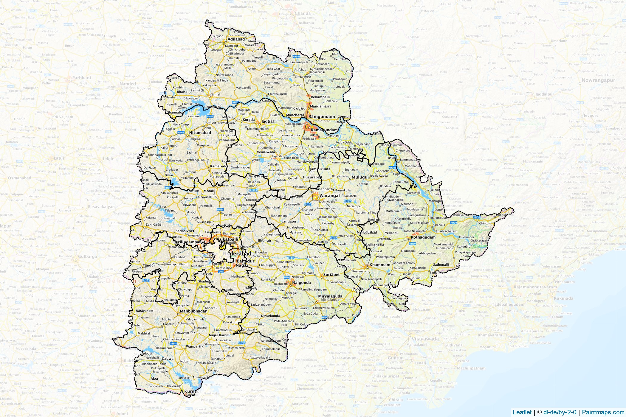 Telangana (India) Map Cropping Samples-1